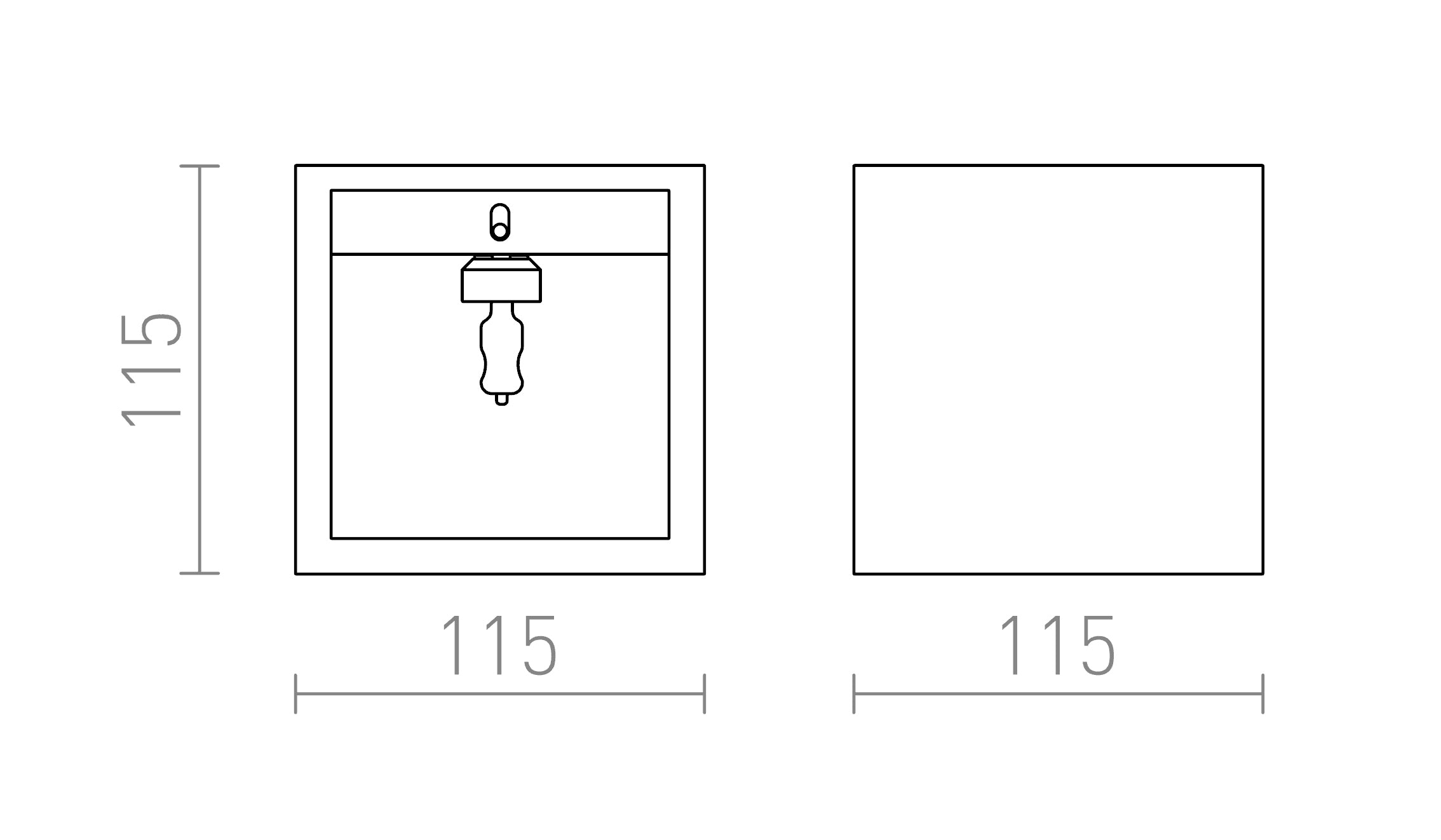JACK SQ seinä lamppu - Product sketch