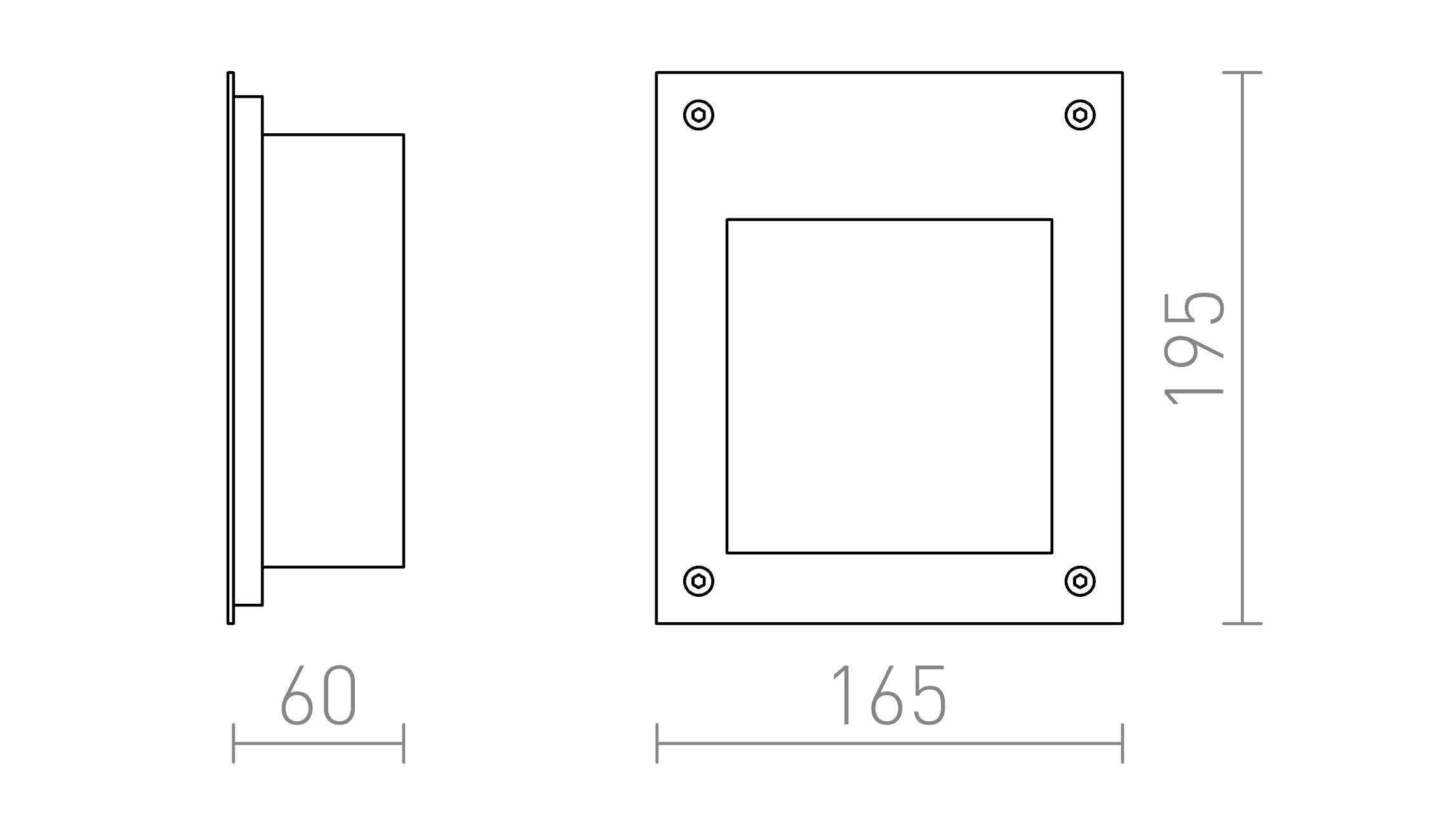 AKORD ugradna u zid - Product sketch
