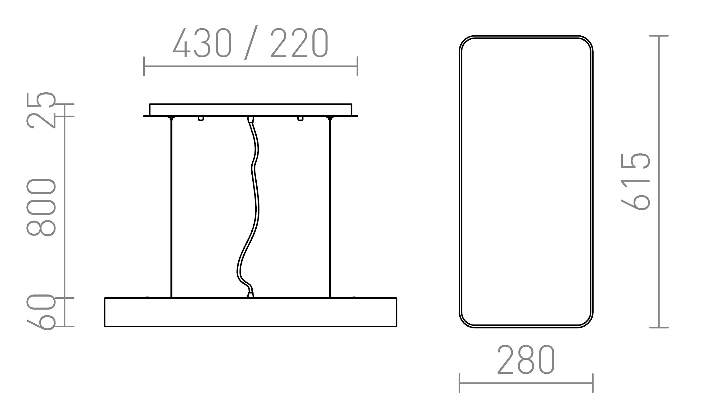 MENSA RC suspension lampe - Product sketch