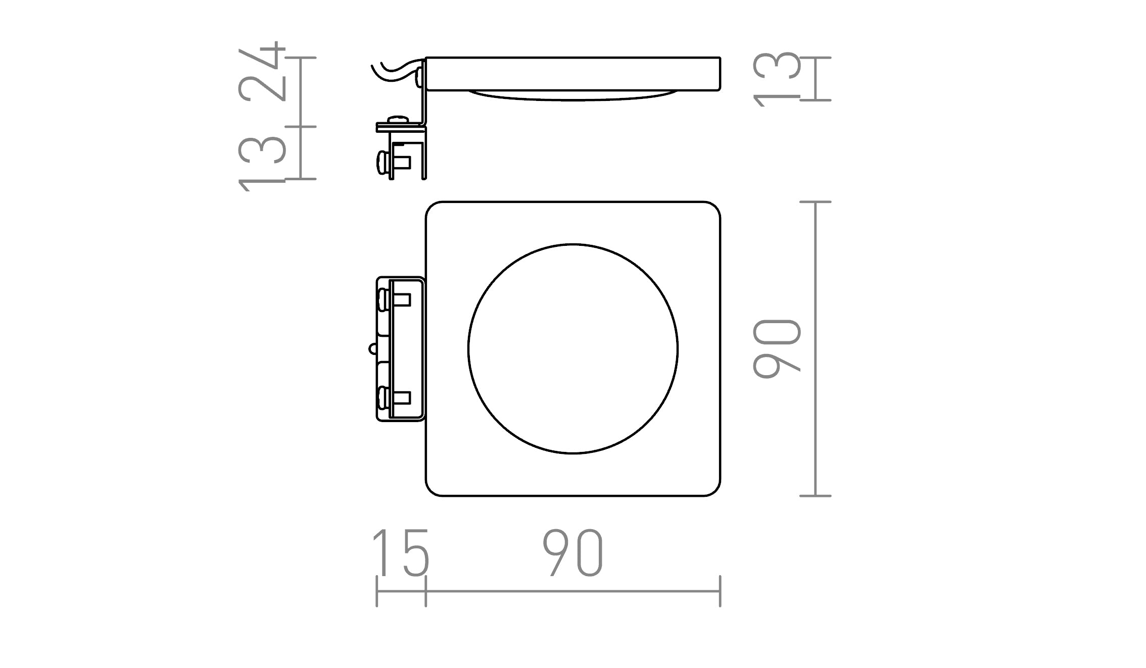 YOLO SQ above mirror - Product sketch