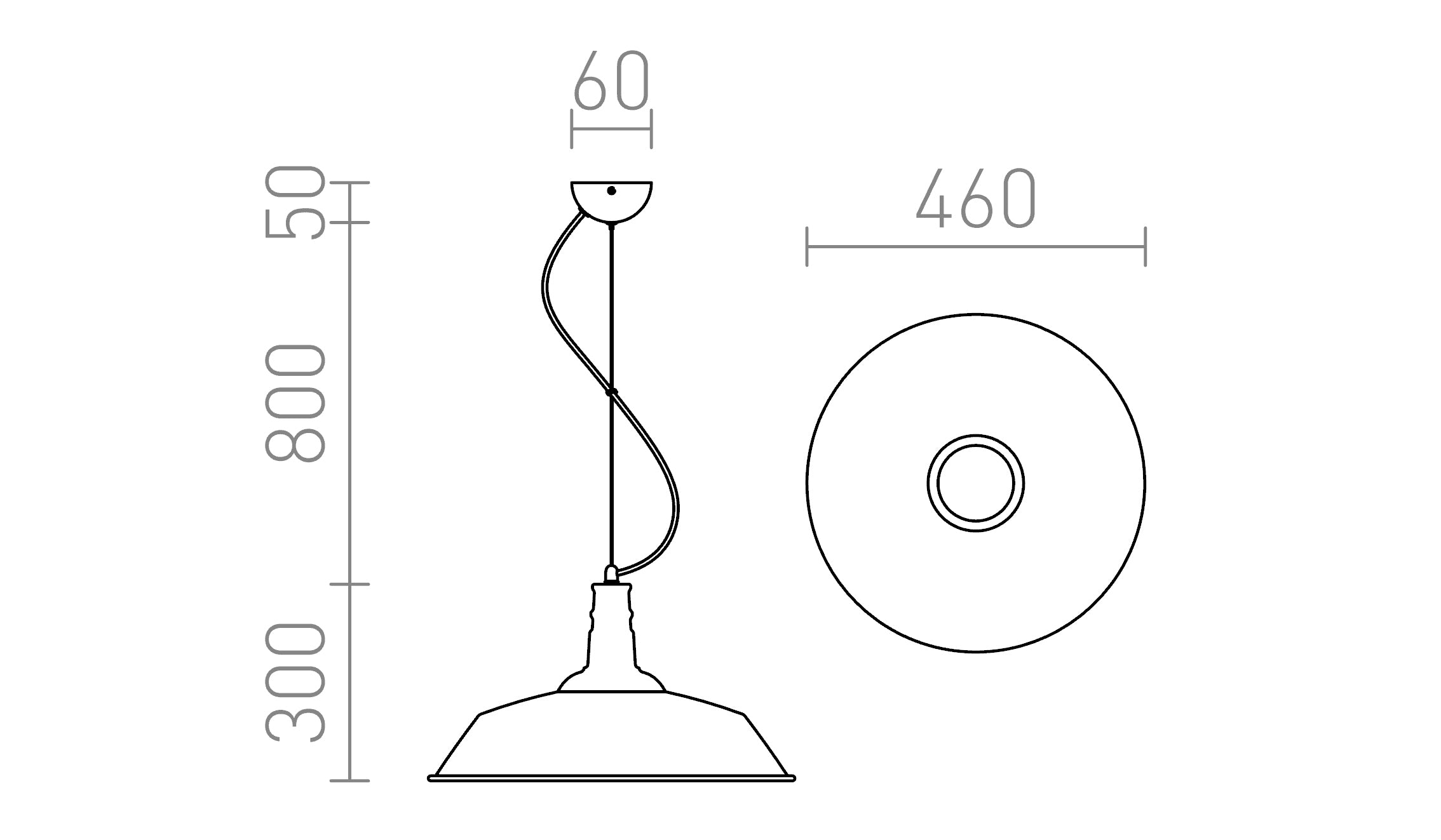 GOLDIE 46 wisząca lampa - Product sketch