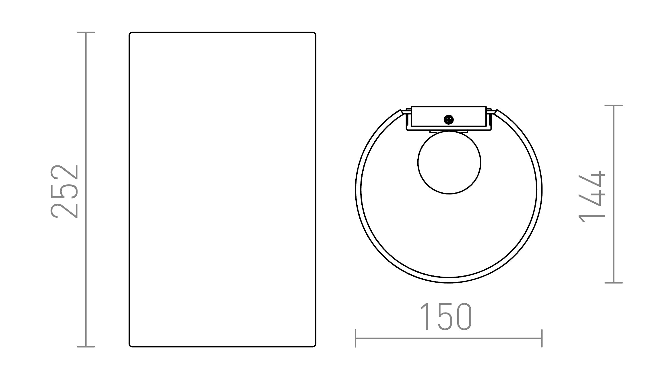 RON W 15/25 vägg lampa - Product sketch