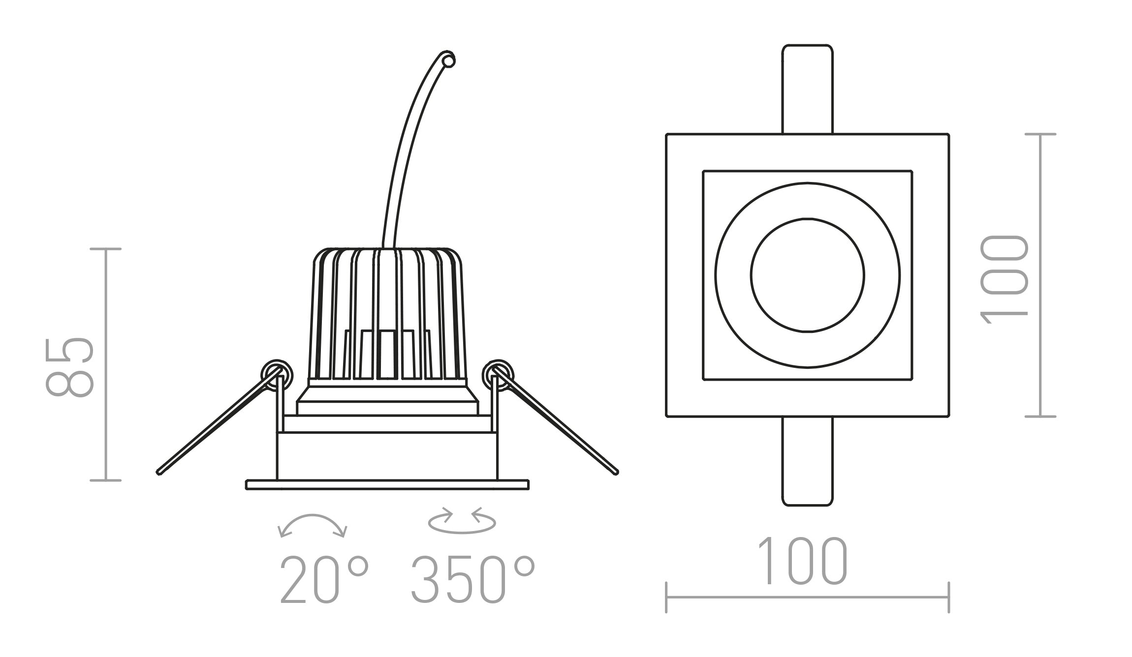 TIM recessed lamp - Product sketch