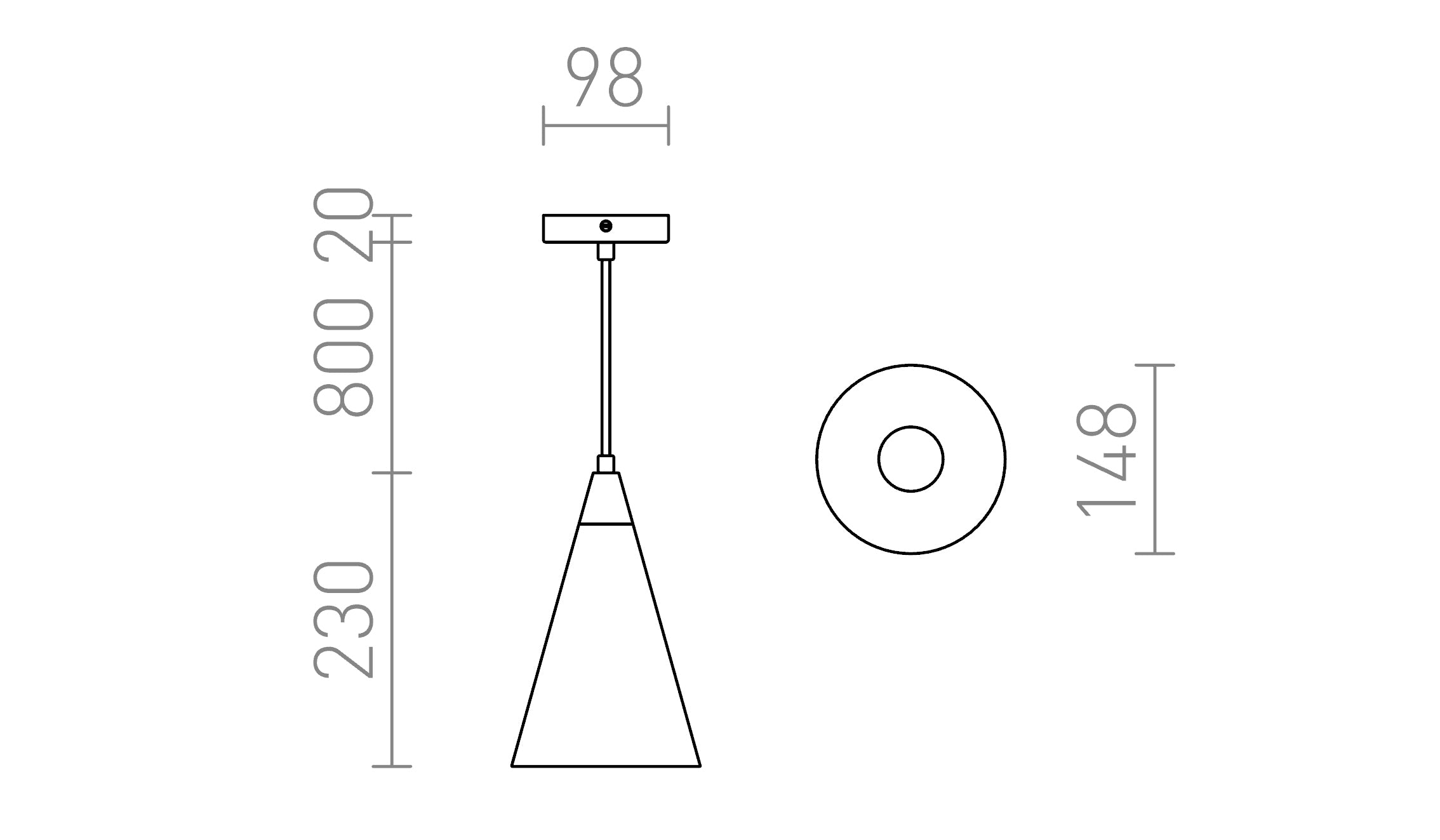 HEIDI Pendelleuchte lampe - Product sketch