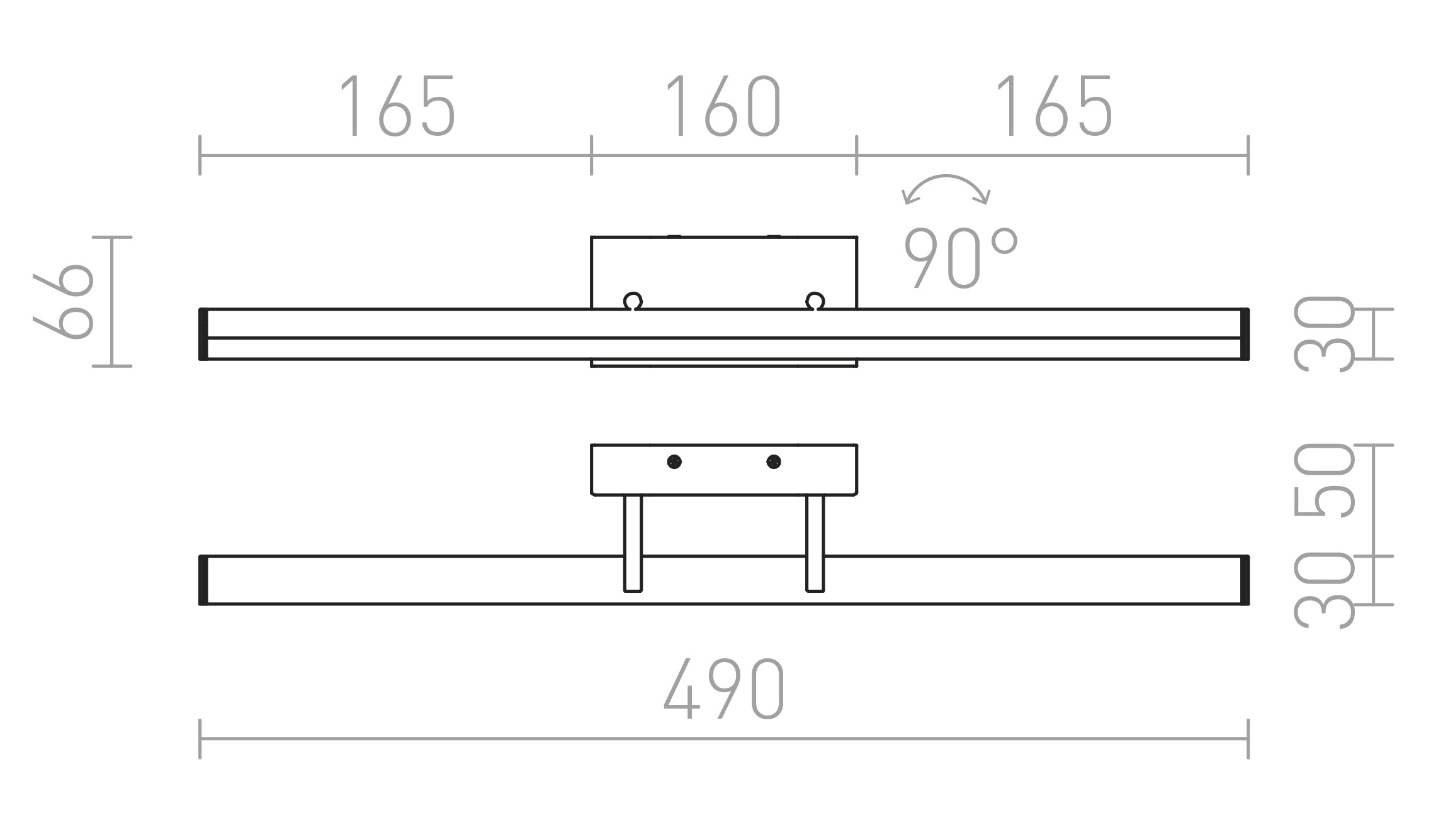 SWAY badrum lampa - Product sketch