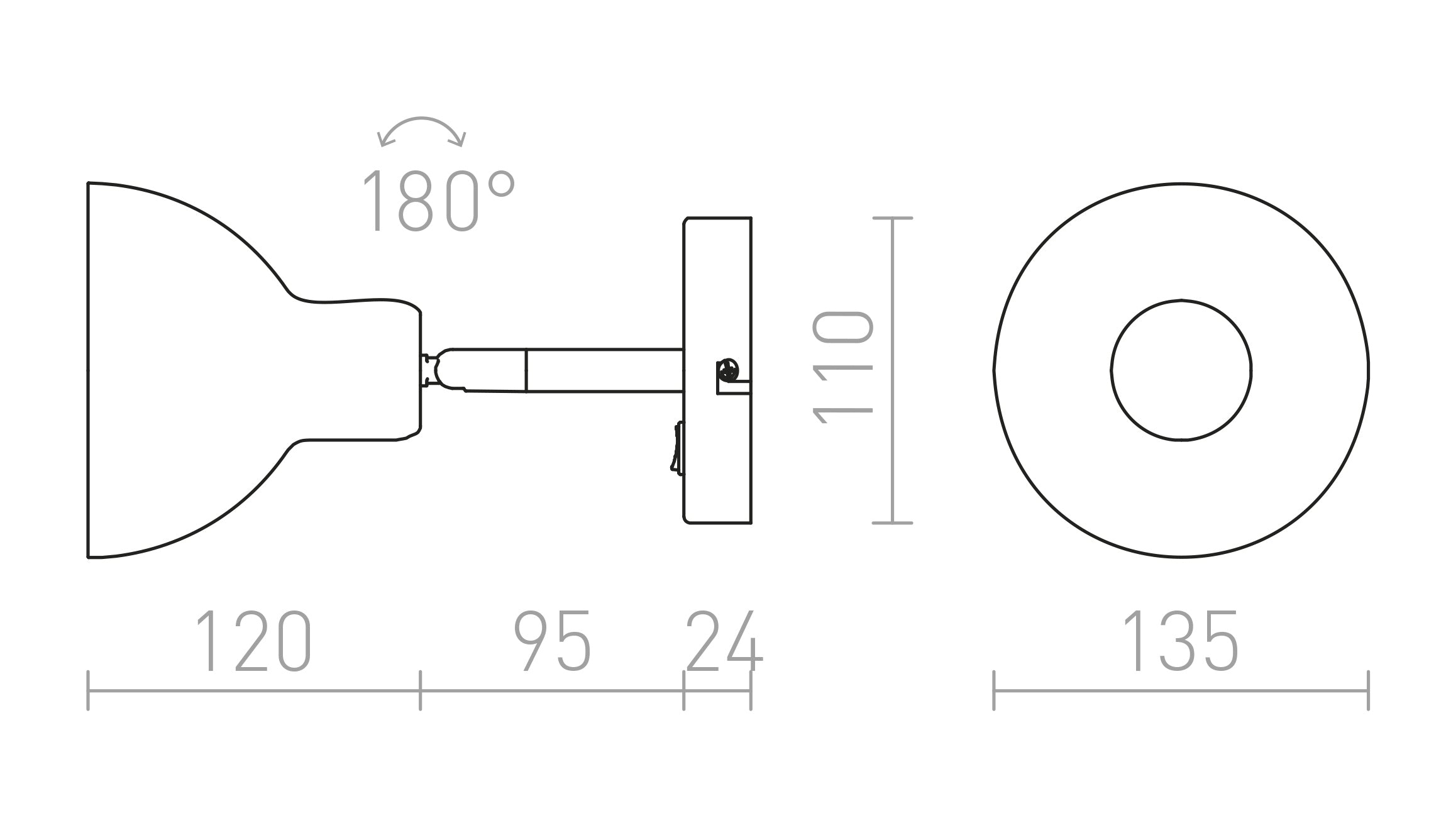 BAROQUE da parete lampada - Product sketch
