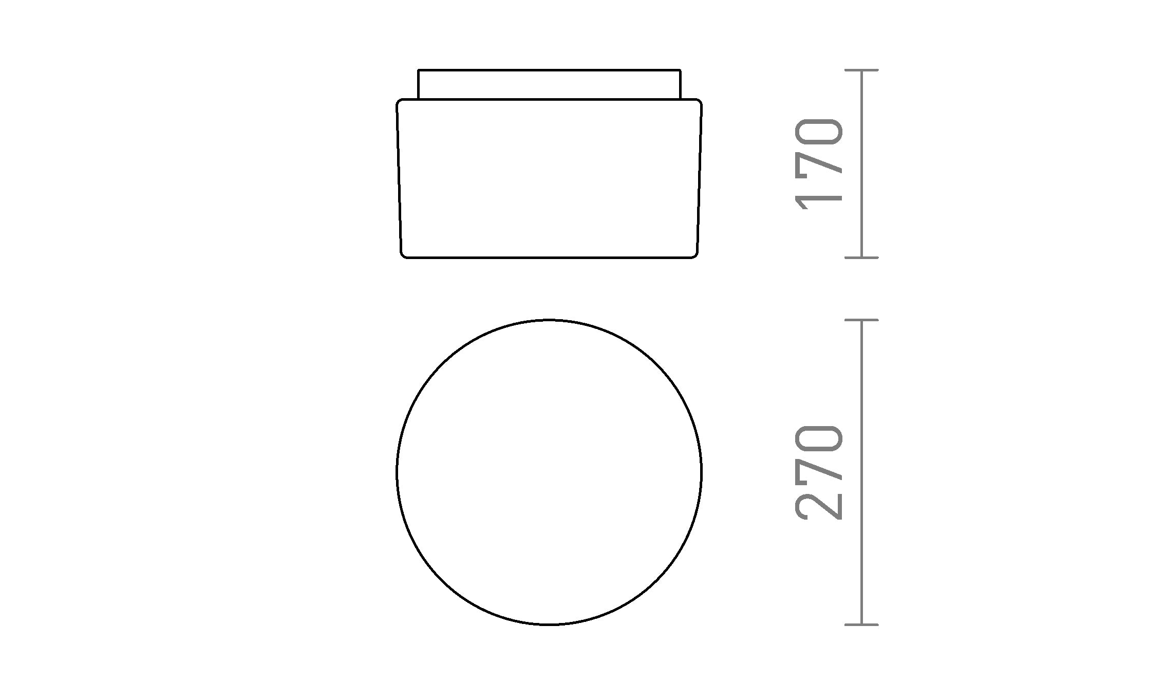ARANA R 27 ceiling lamp - Product sketch