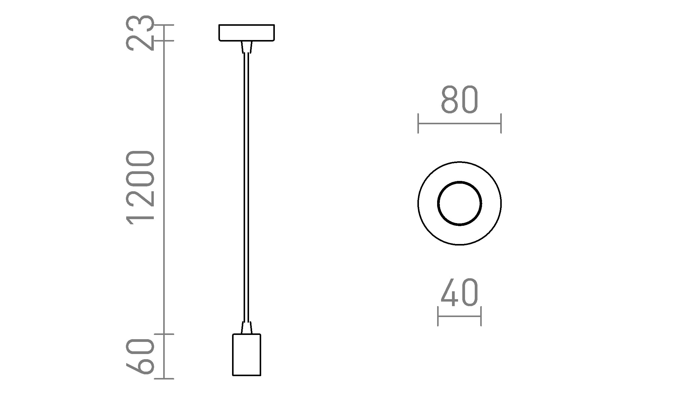 ARAQ závesná lampa - Product sketch