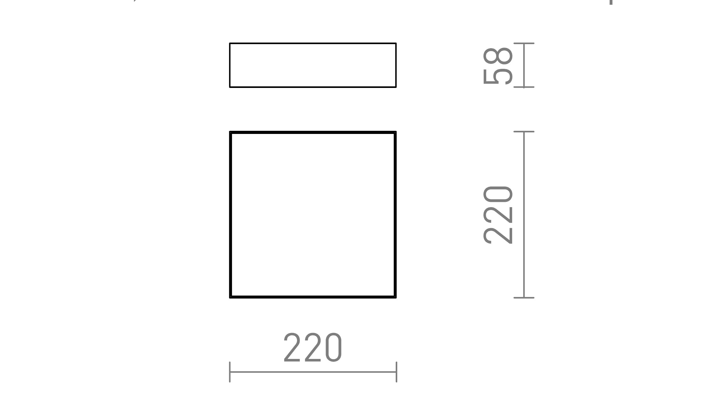 LARISA SQ 22 DIMM ceiling lamp - Product sketch