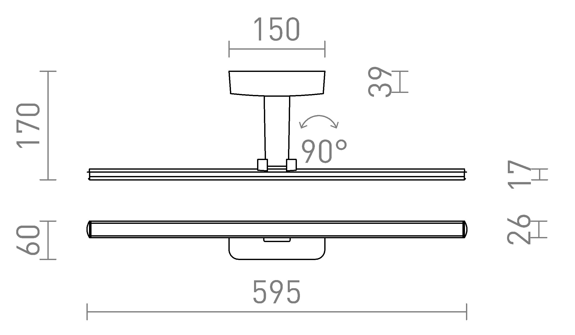 ALISA 60 de pared lámpara - Product sketch