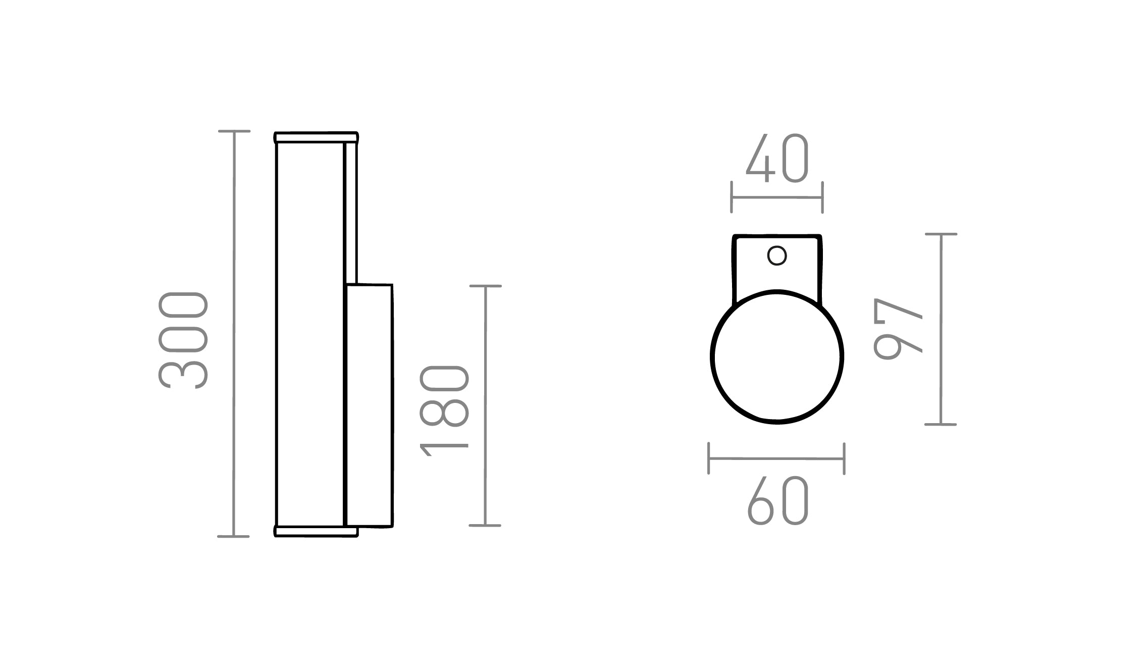 STELLA nástenná lampa - Product sketch