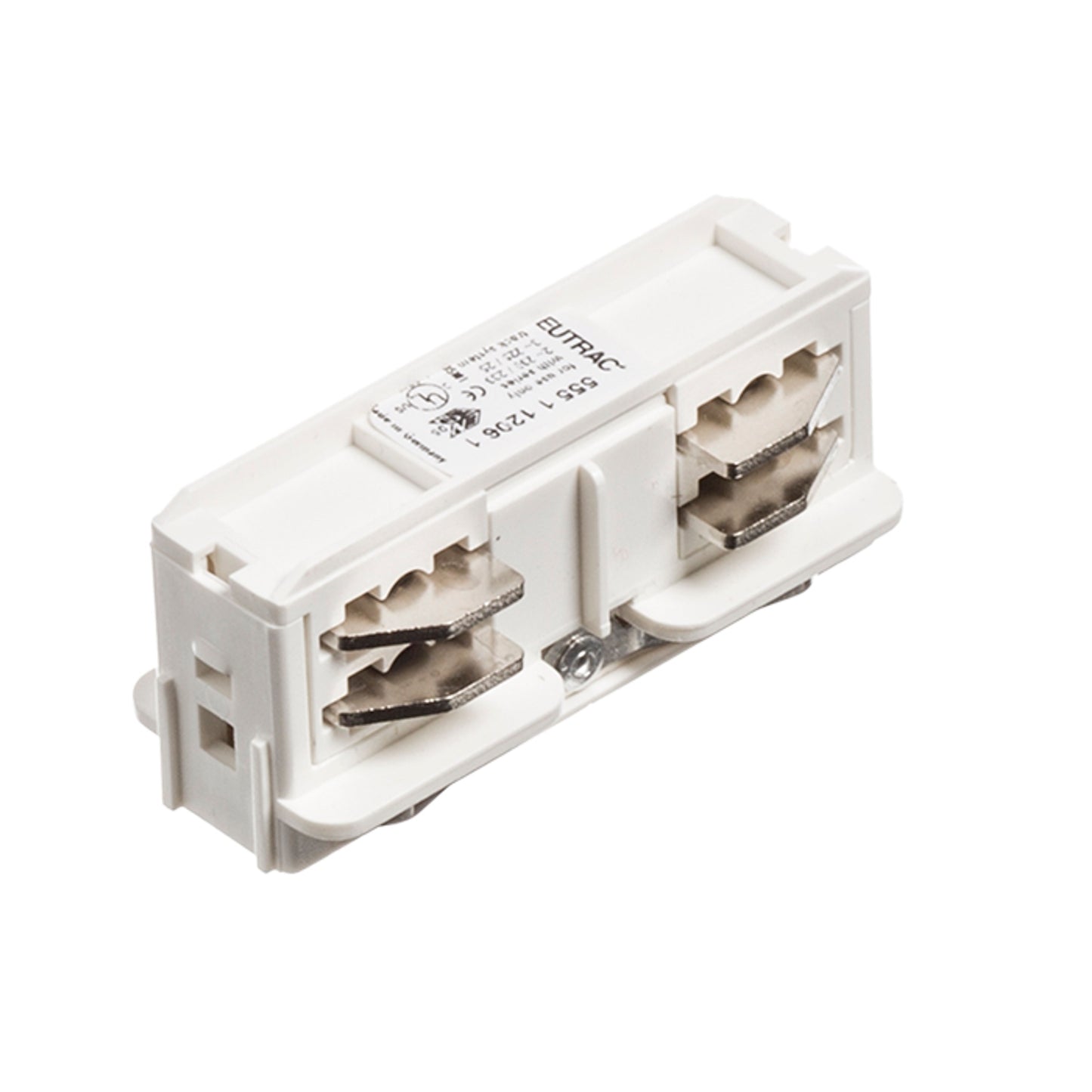 RENDL 3-circuit track system EUTRAC straight joint, electrical white 230V R11317 3
