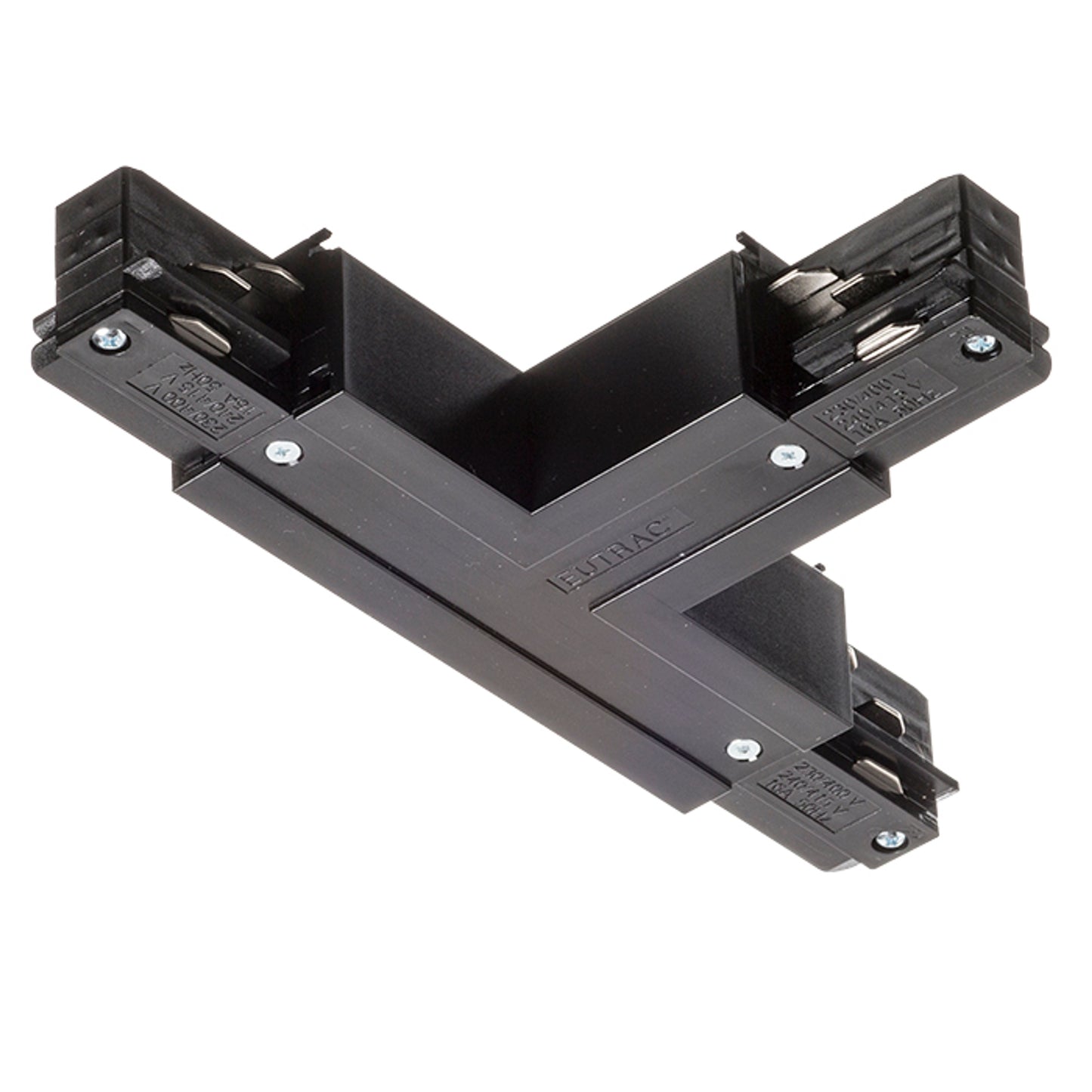 RENDL 3-circuit track system EUTRAC T connector, polarity right black 230V R11333 1