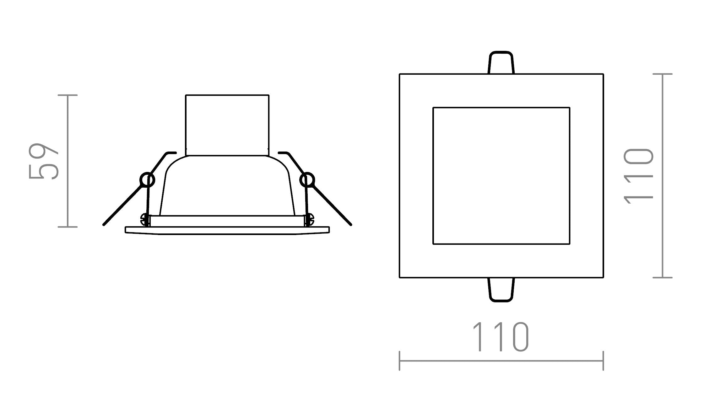 SEEYOU 11 Quadrato da incasso lampada - Product sketch