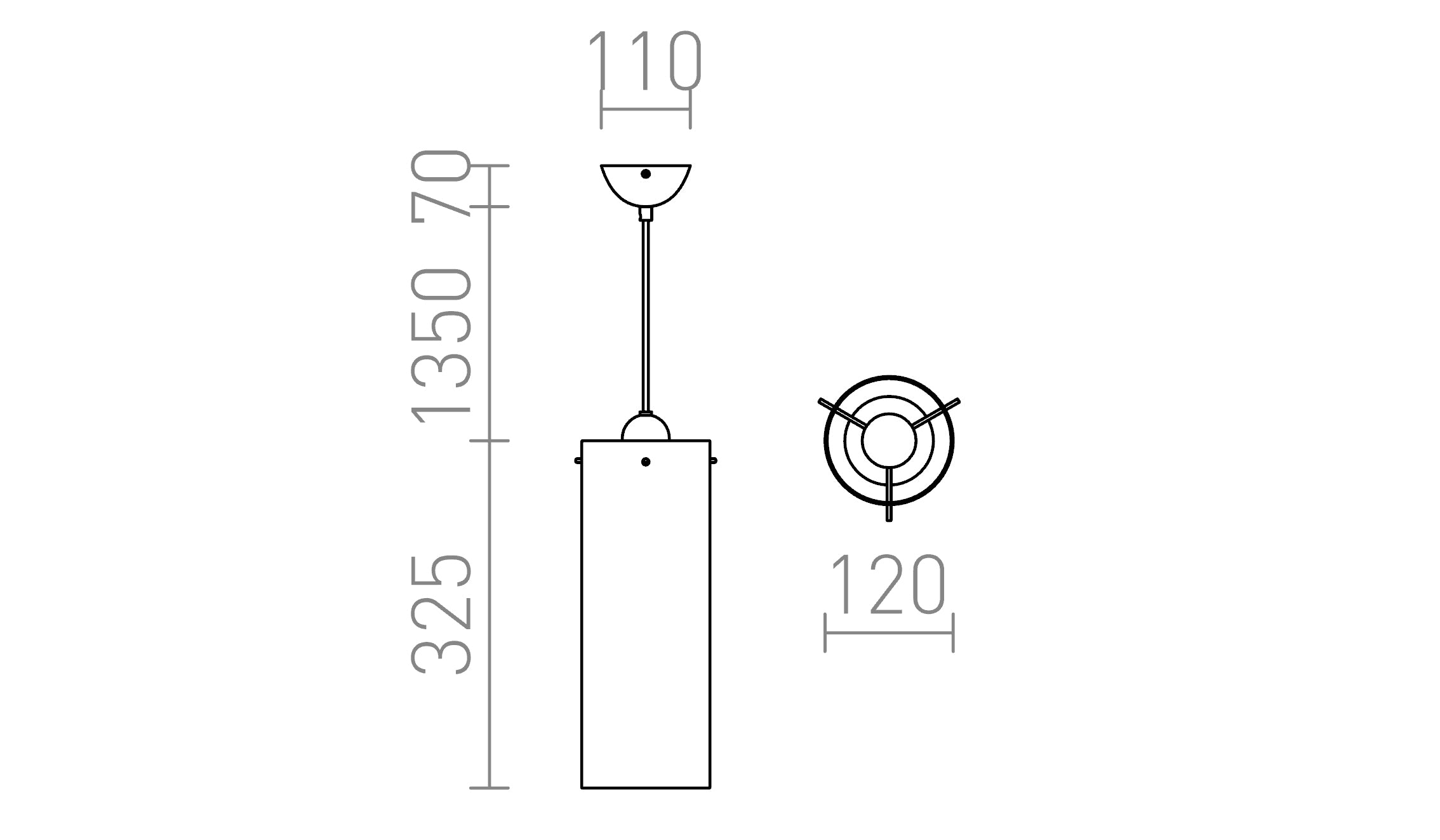 CLAUDIA  a sospensione lampada - Product sketch