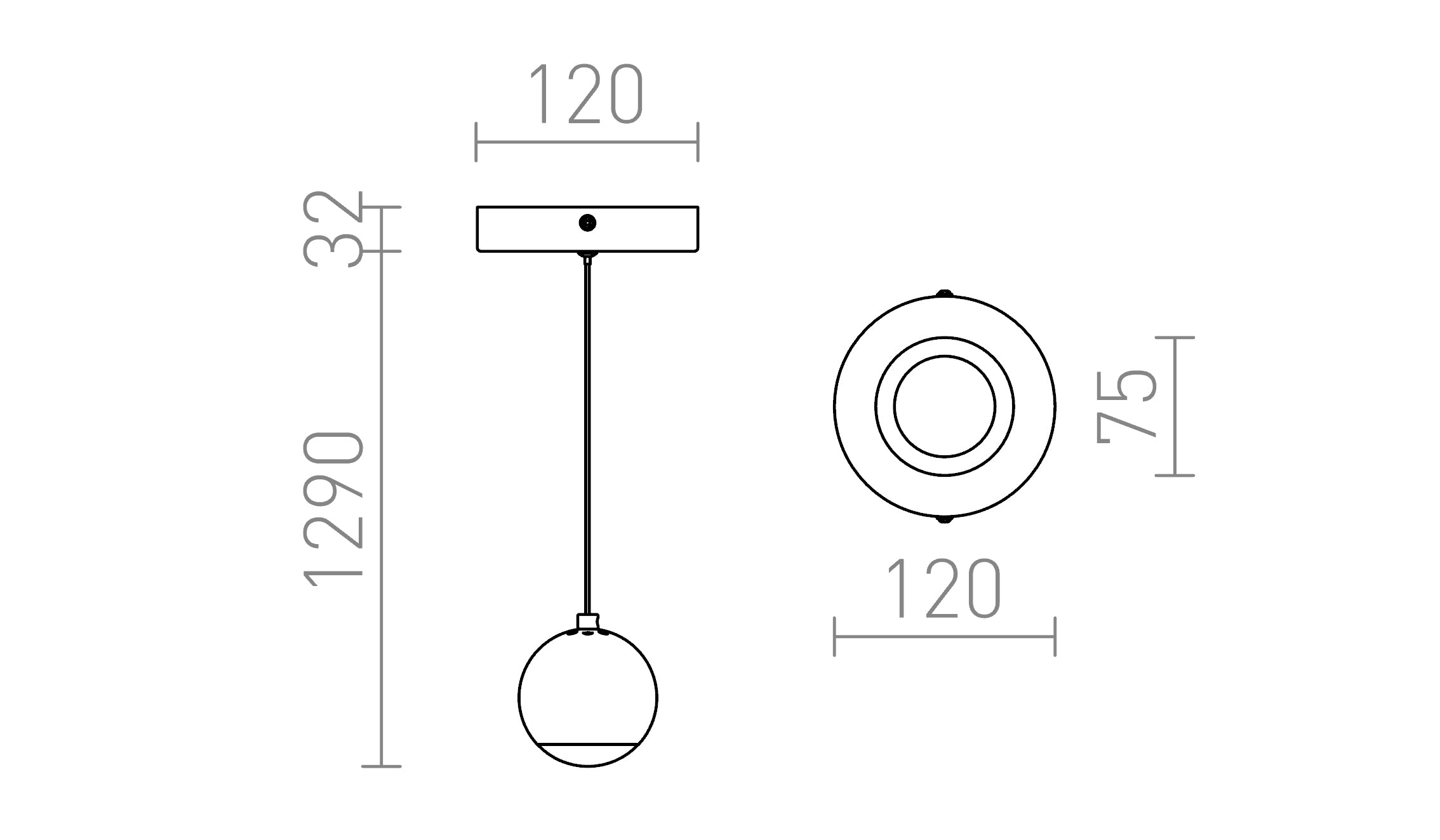 GLOSSY SOSPENSIONE - Product sketch