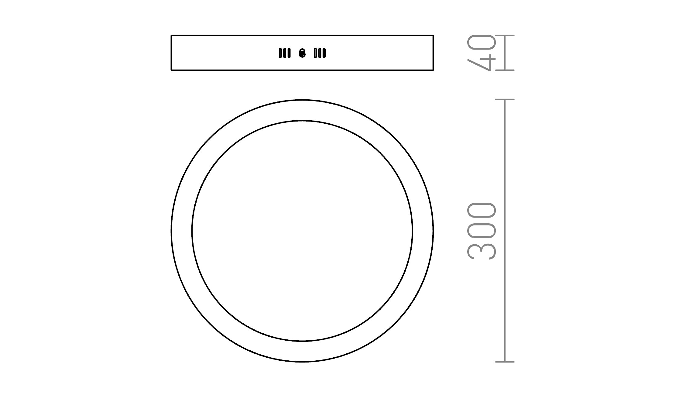 SLENDER R 30 PLAFONIERA - Product sketch