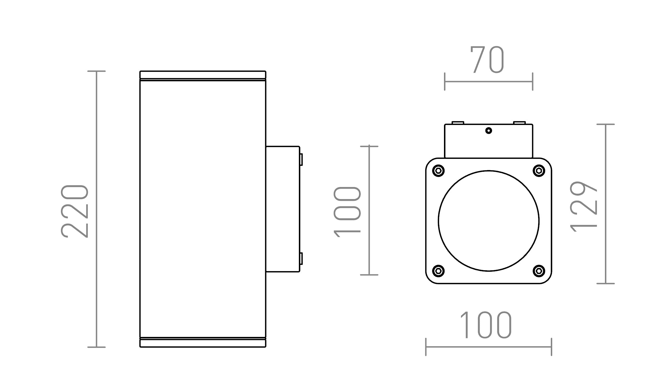 MIZZI SQ II da parete lampada - Product sketch