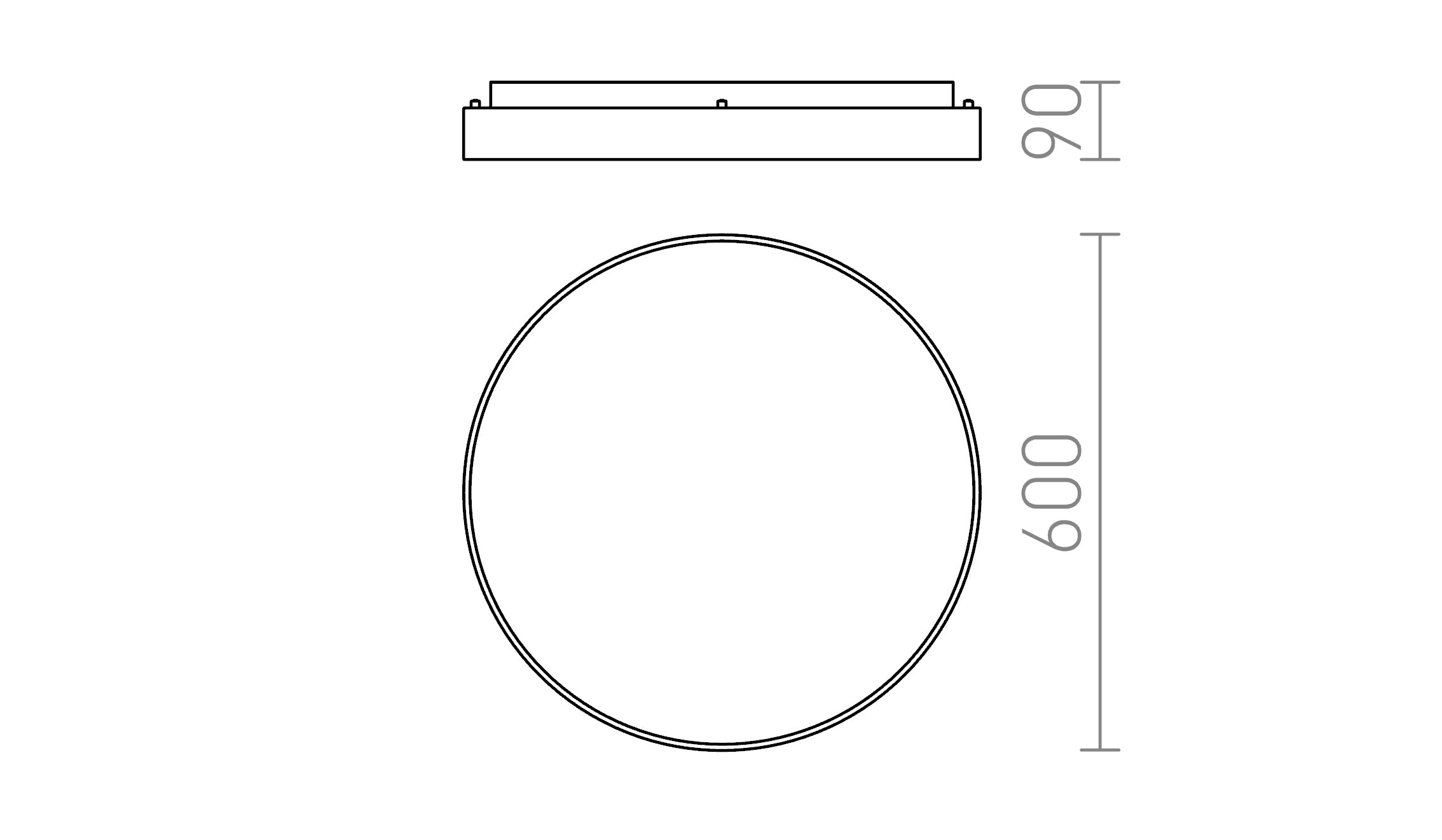 MENSA R 60 SOFFITTO - Product sketch