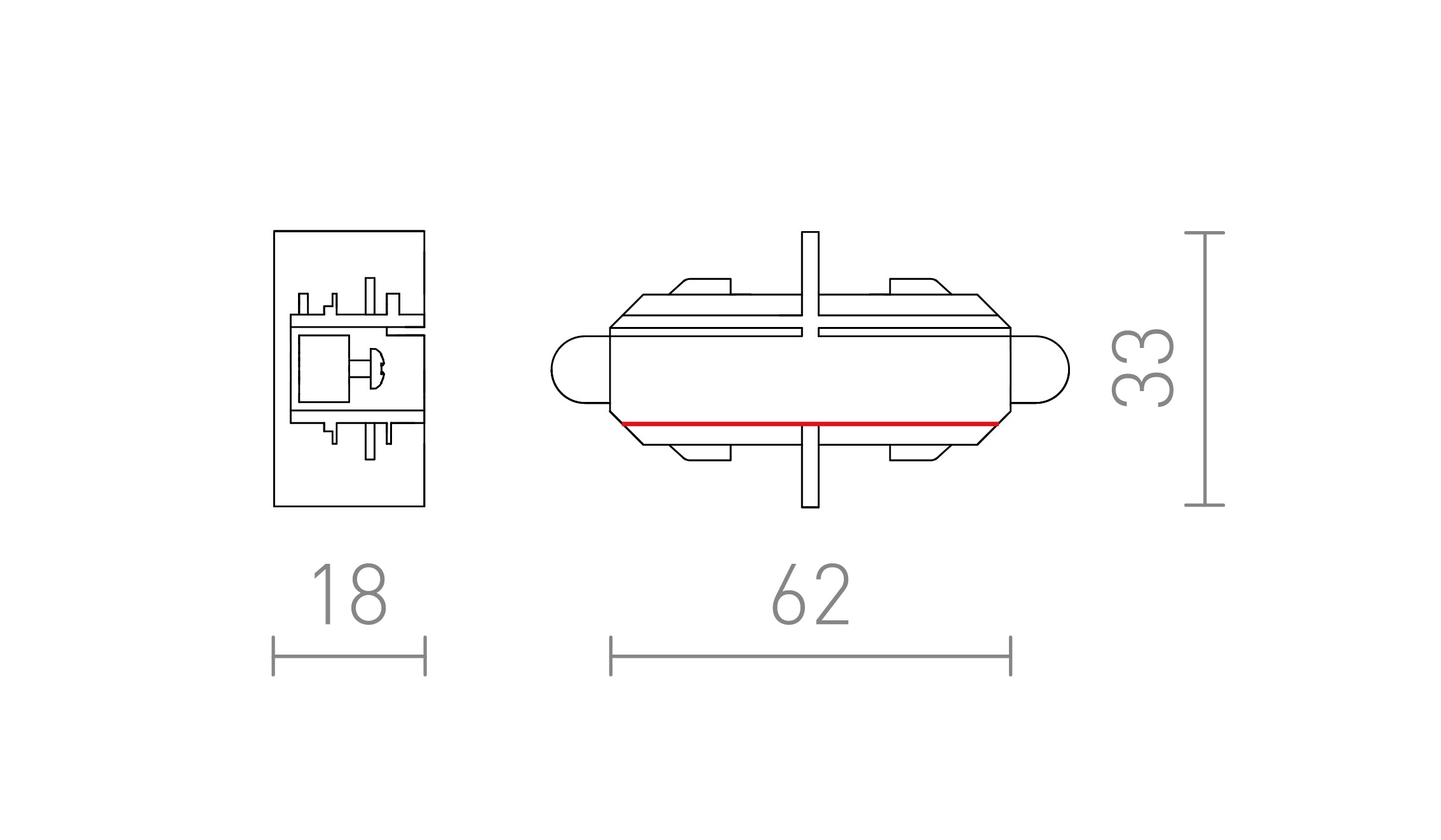 GIUNTO DIRITTO PER BINARIO MONOFASE - Product sketch