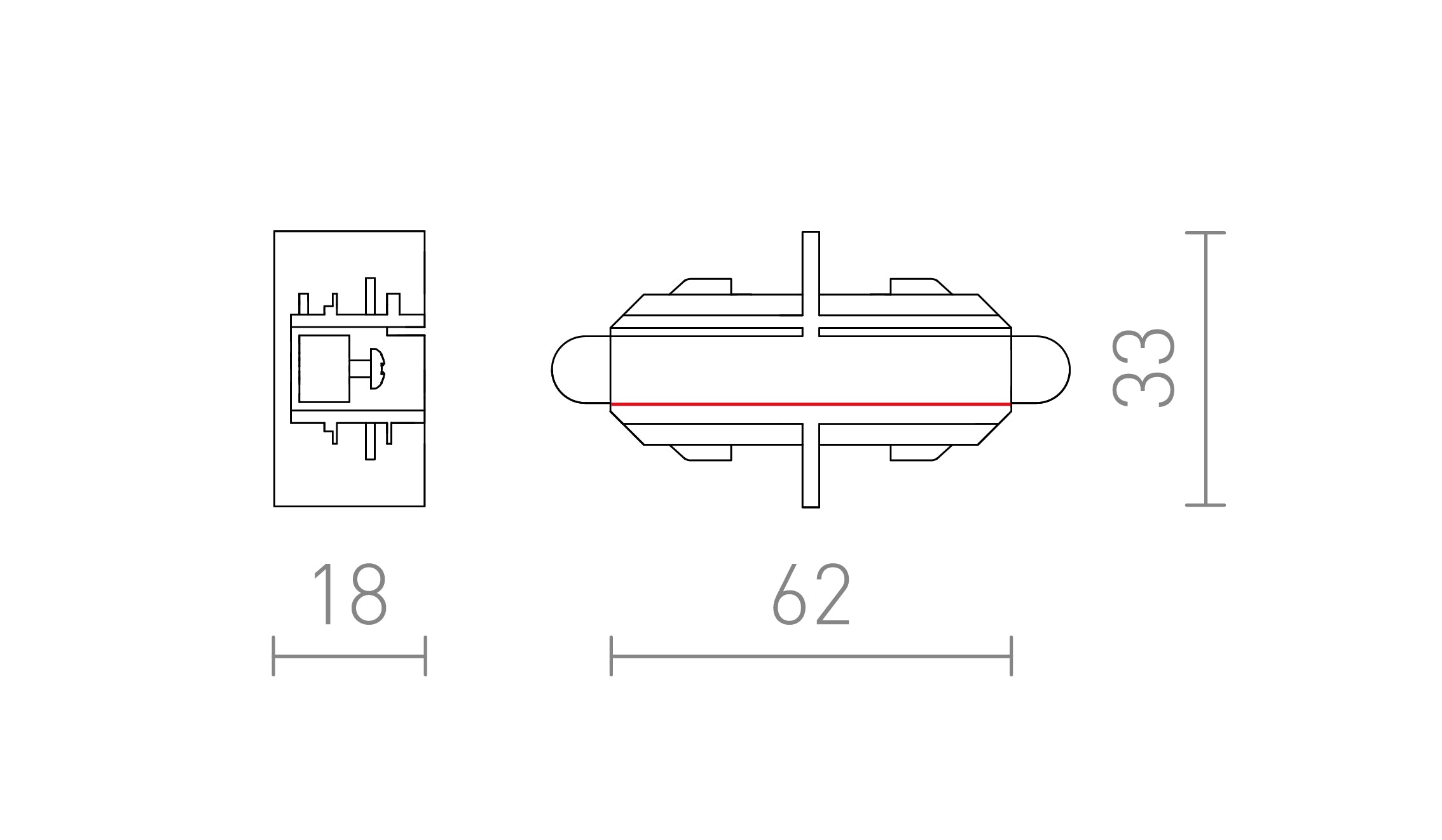 GIUNTO DIRITTO PER BINARIO MONOFASE - Product sketch