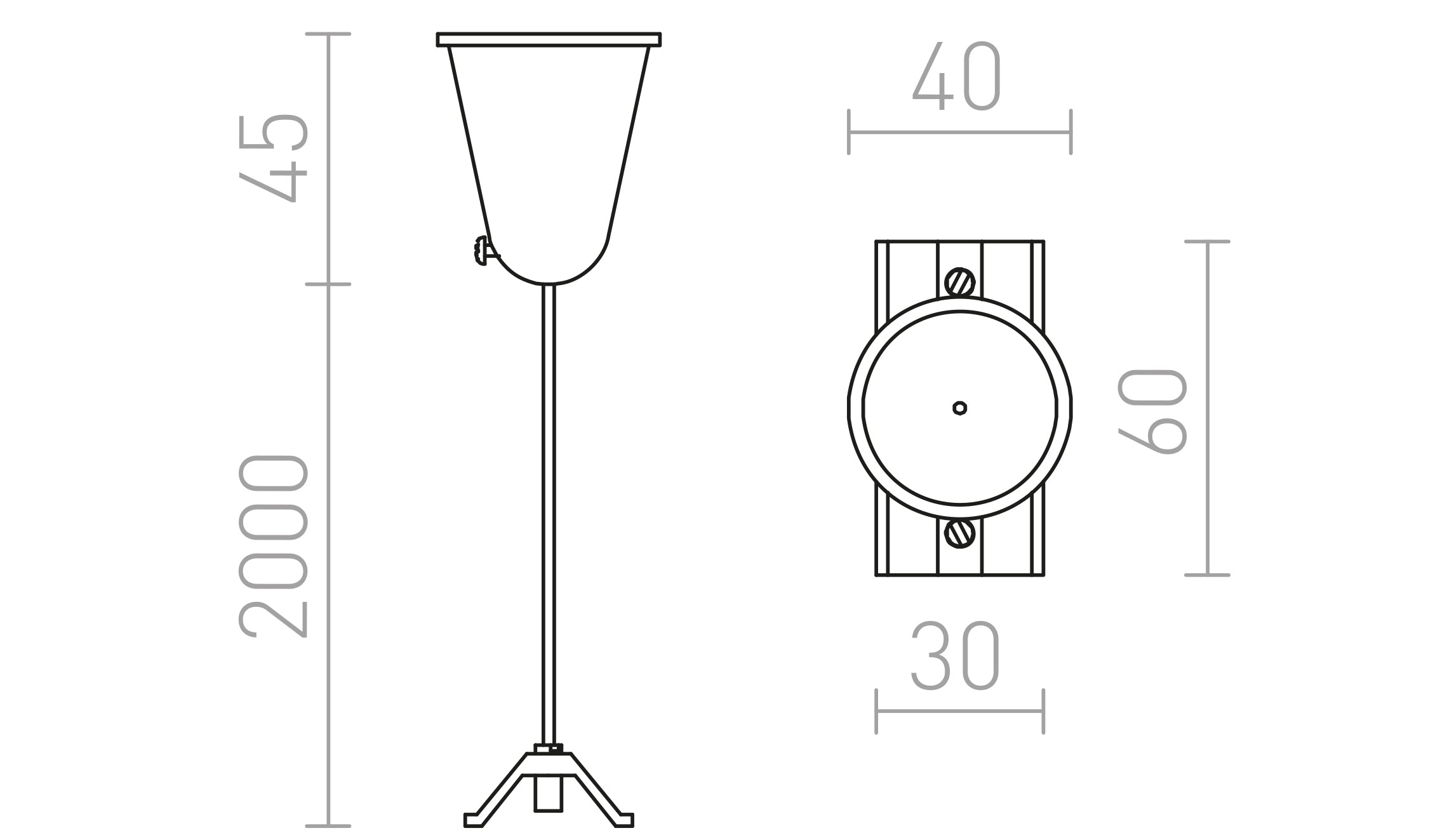 SOSPENSIONE CAVO PER BINARIO MONOFASE - Product sketch