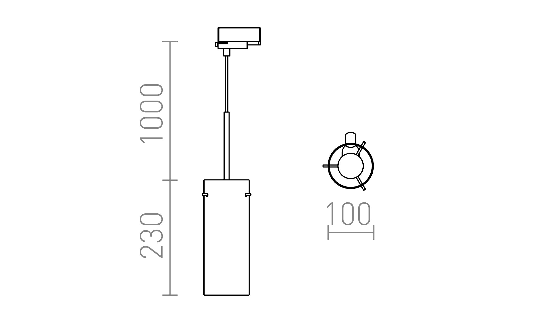 SANSSOUICI PER BINARIO TRIFASE CROMO - Product sketch
