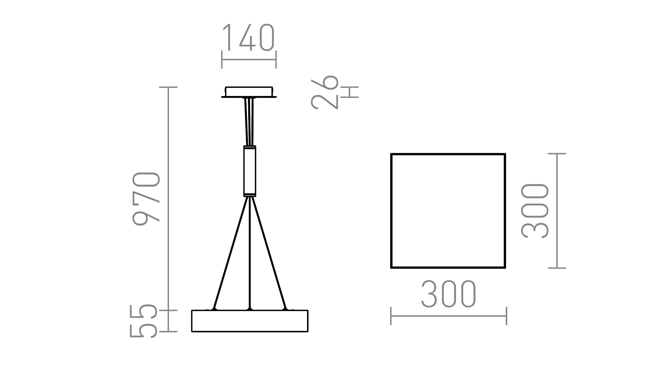 LARISA SQ 30 SOSPENSIONE - Product sketch