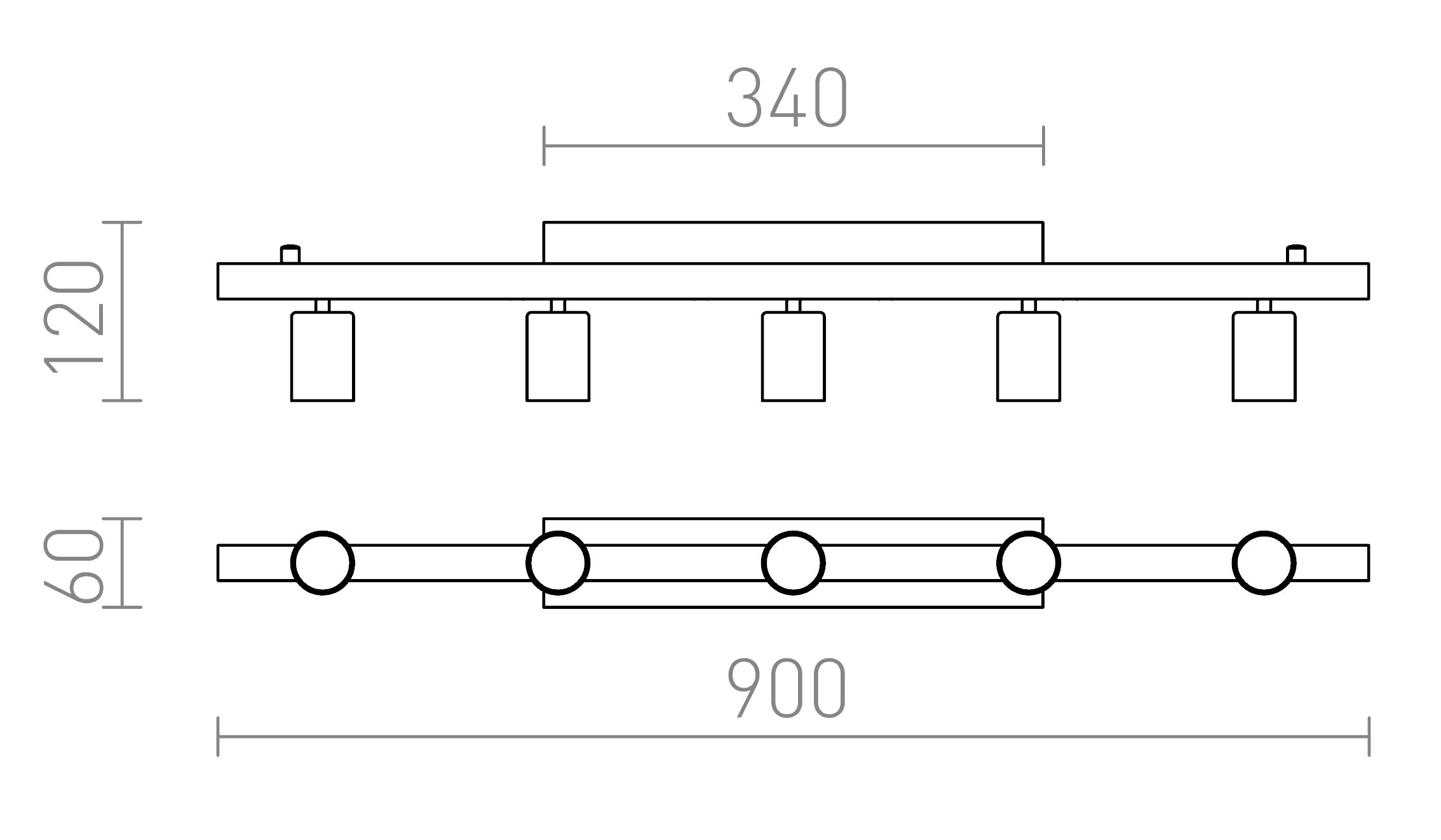 RALLONG V SOFFITTO - Product sketch