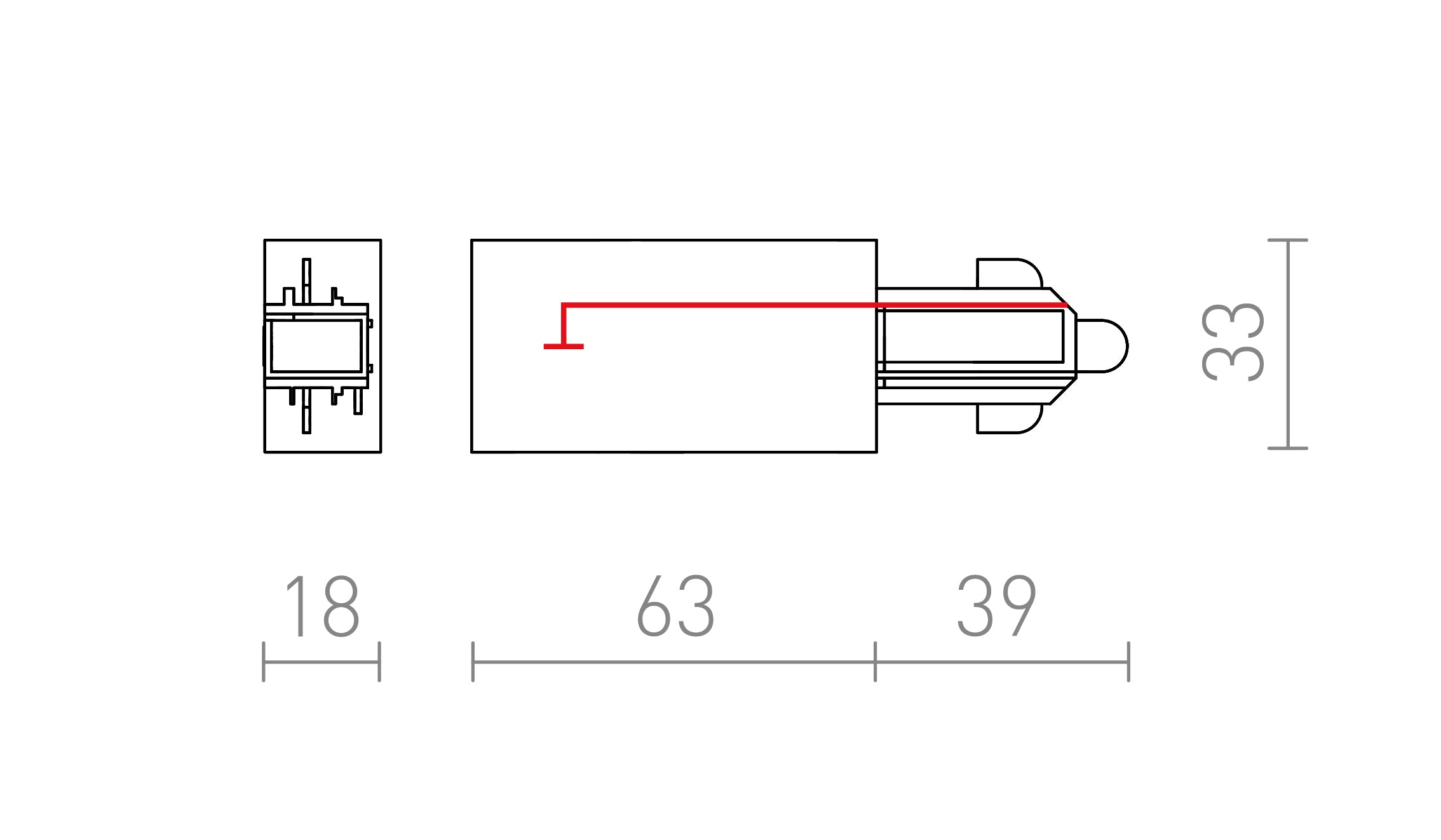 ALIMENTAZIONE PER BINARIO MONOFASE (POLARITÀ DESTRA) - Product sketch