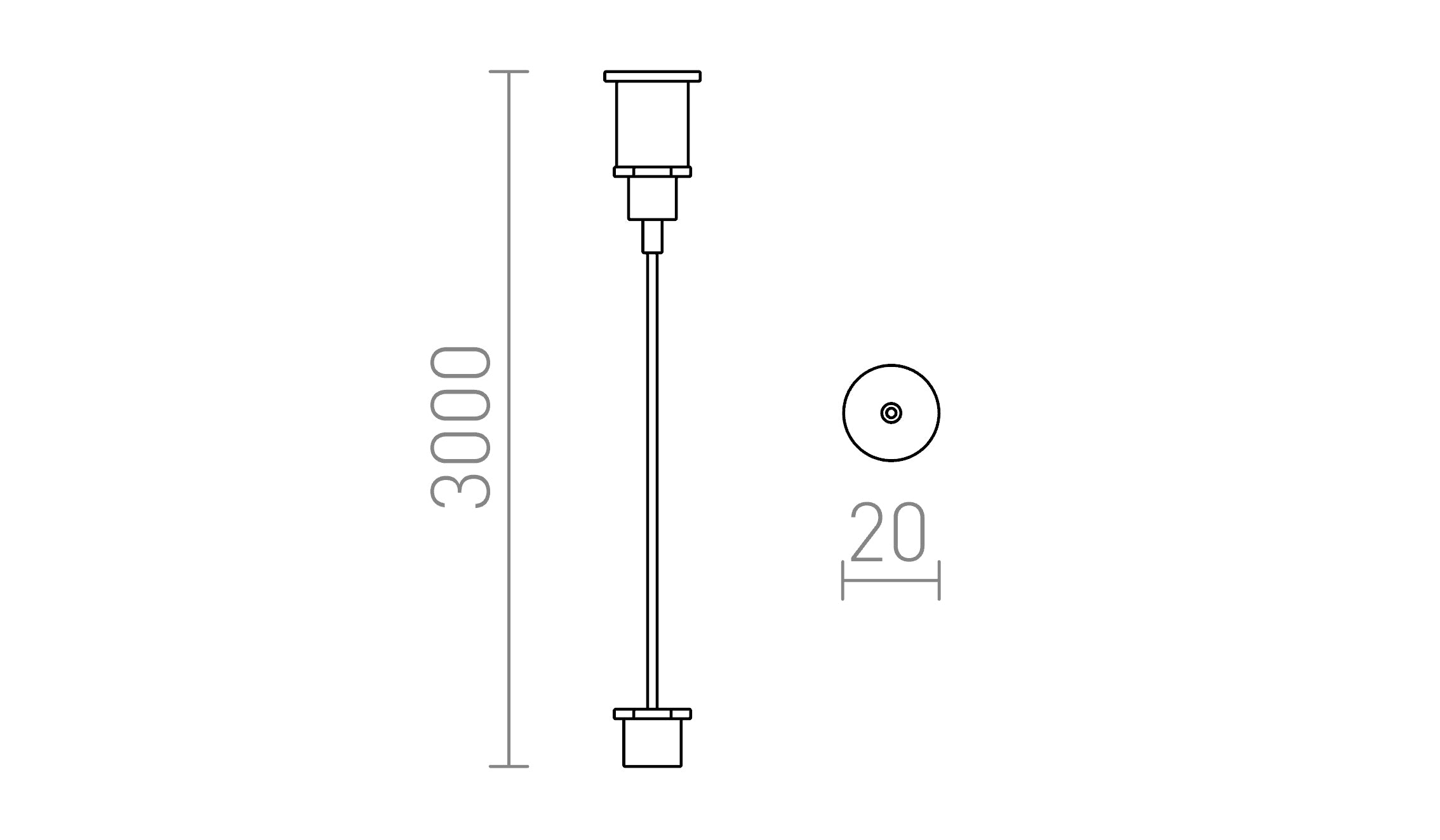 EUTRAC SET SOSPENSIONE 3M CAVO - Product sketch