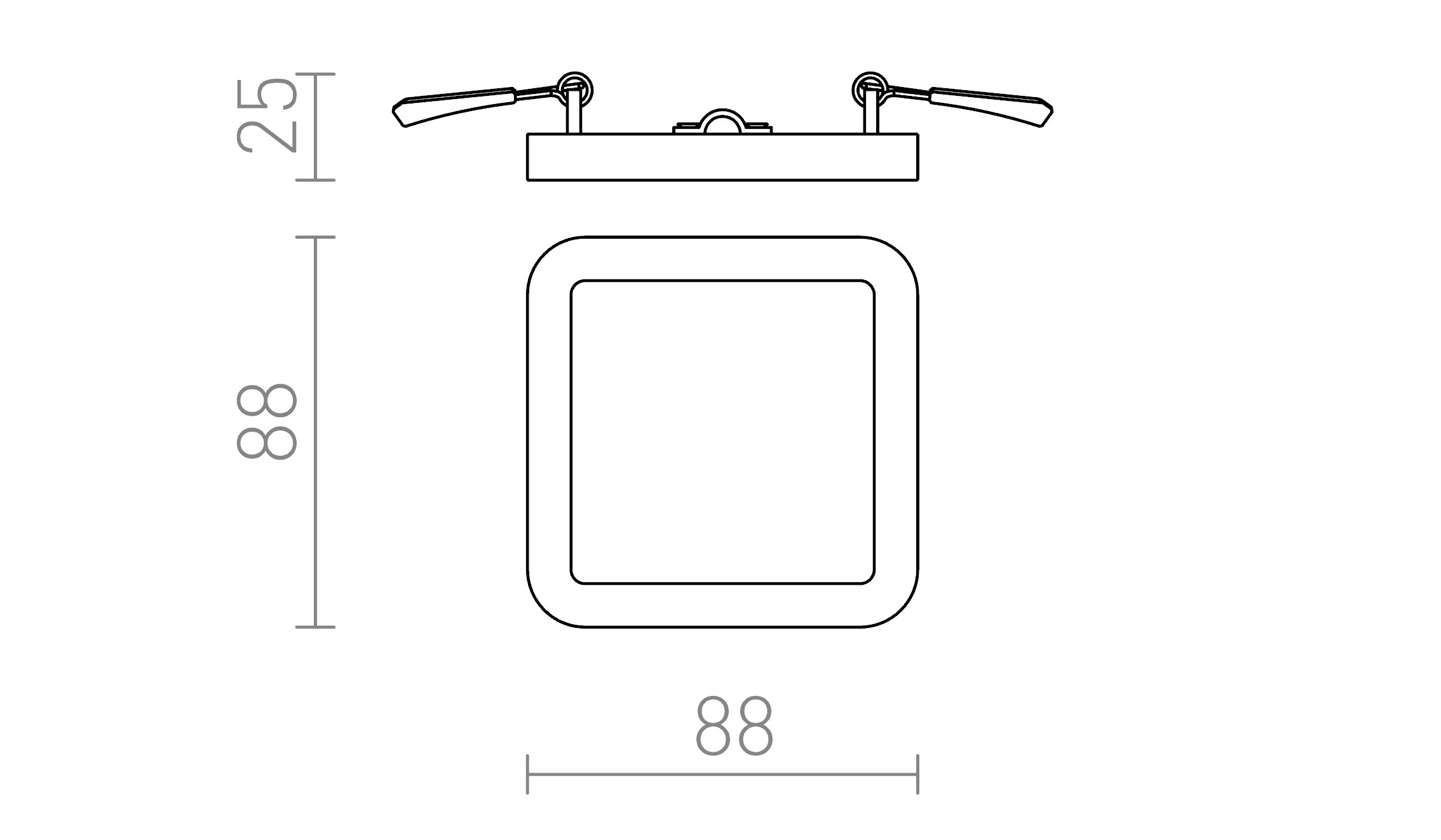 HUE SQ 9 DIMM INCASSO - Product sketch