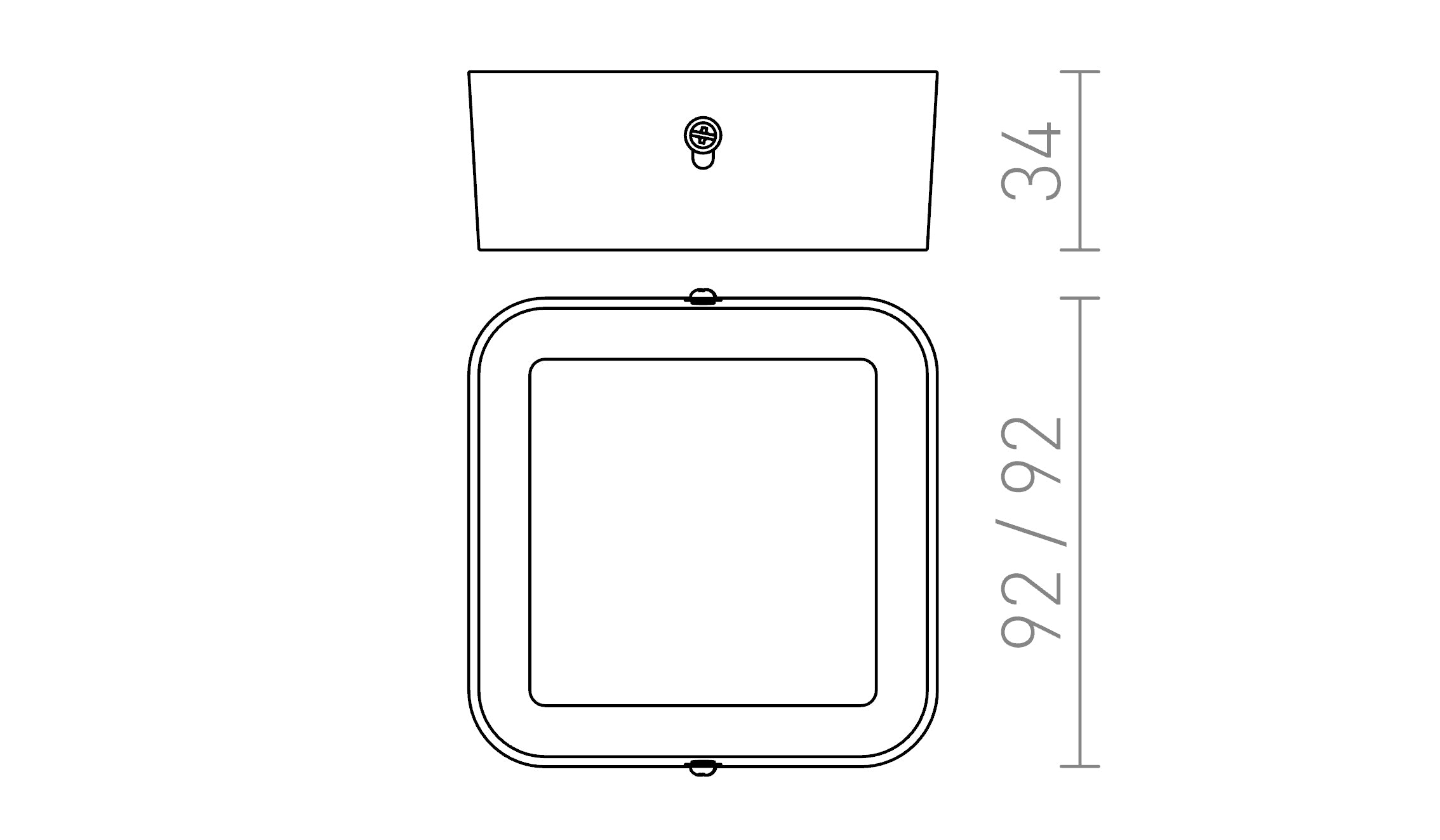 HUE SQ 9 DIMM SOFFITTO - Product sketch
