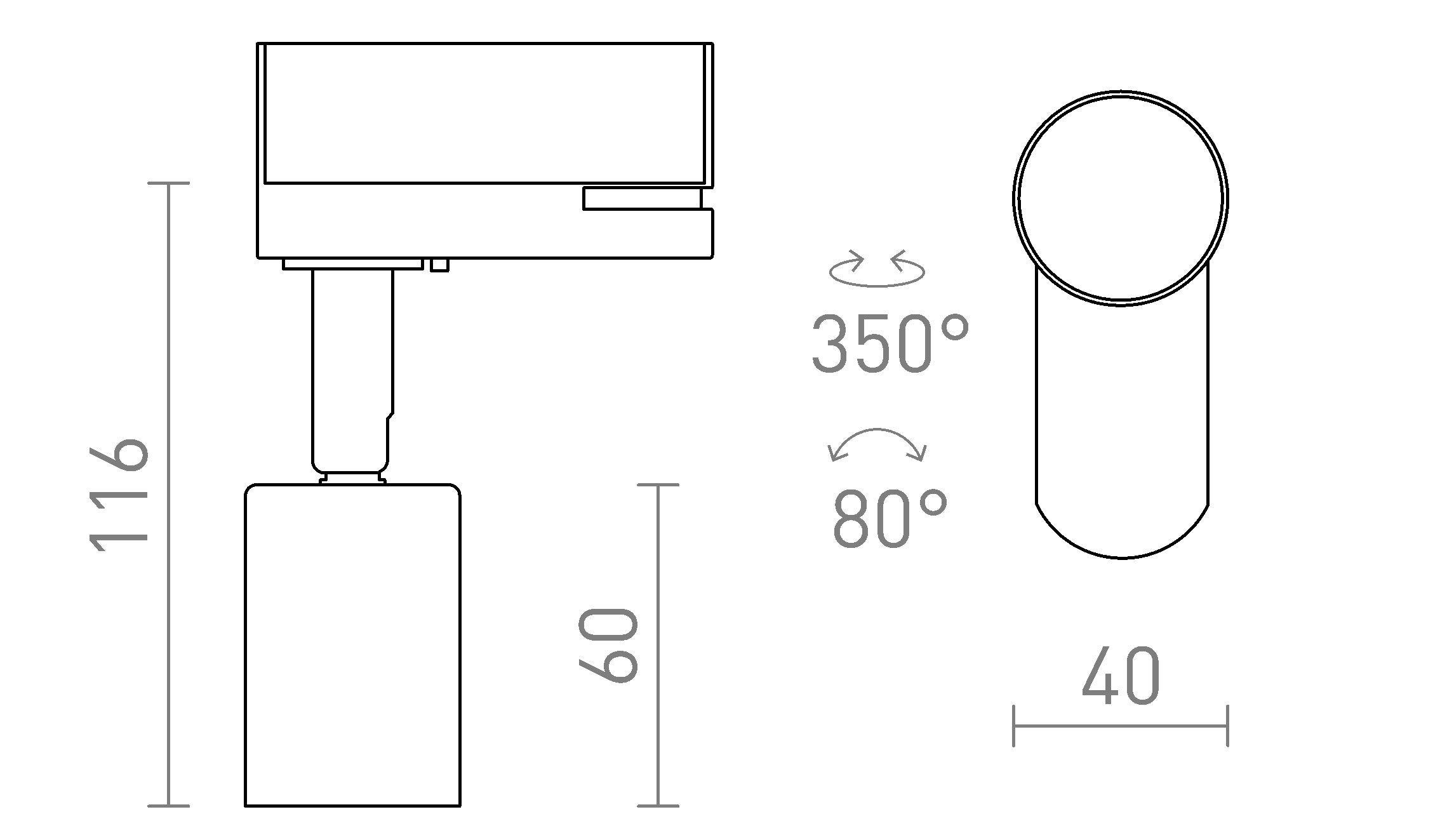 FAX E27 PER BINARIO TRIFASE - Product sketch