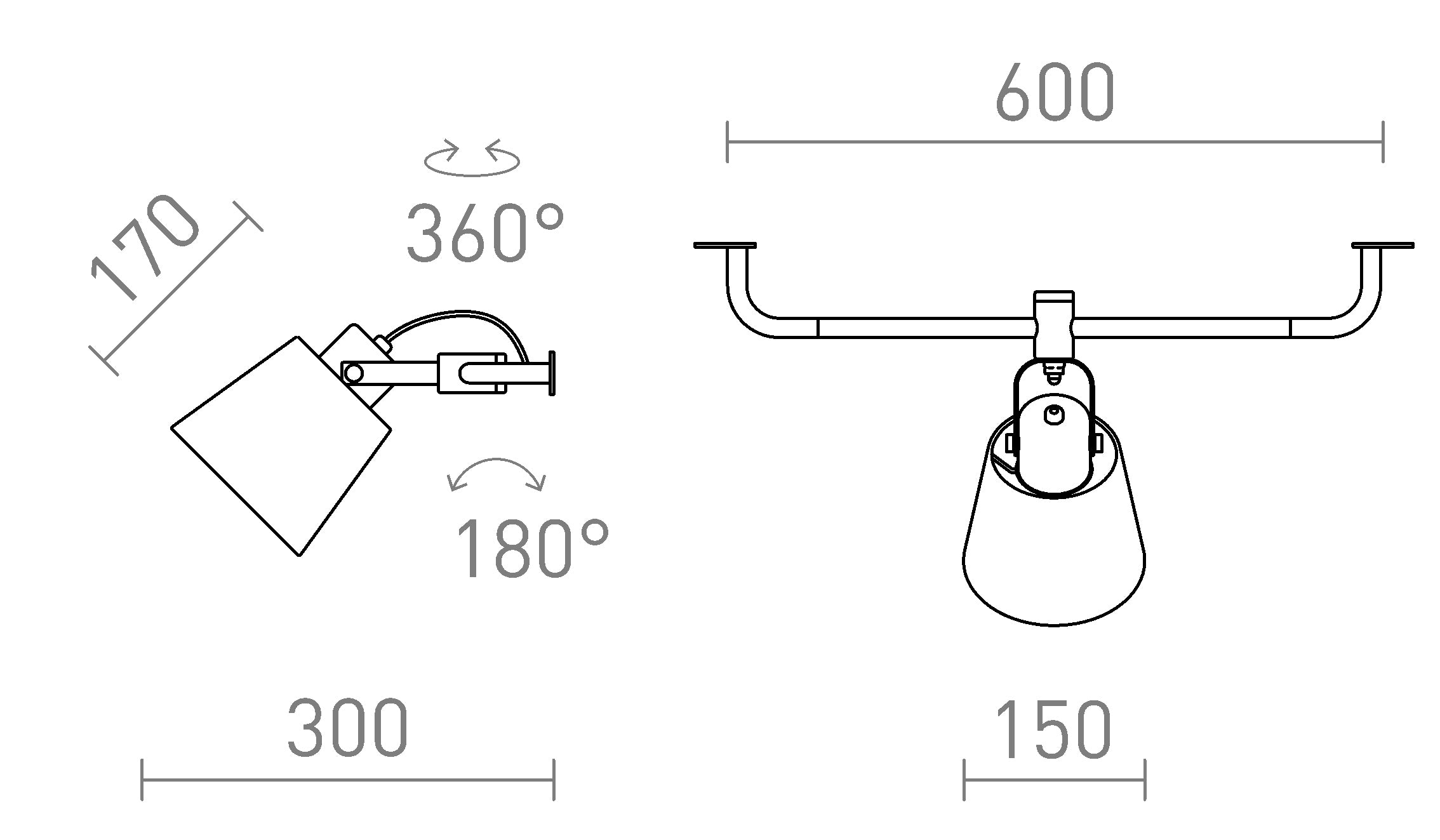 CHOUPETTE  scorrevole da parete lampada - Product sketch