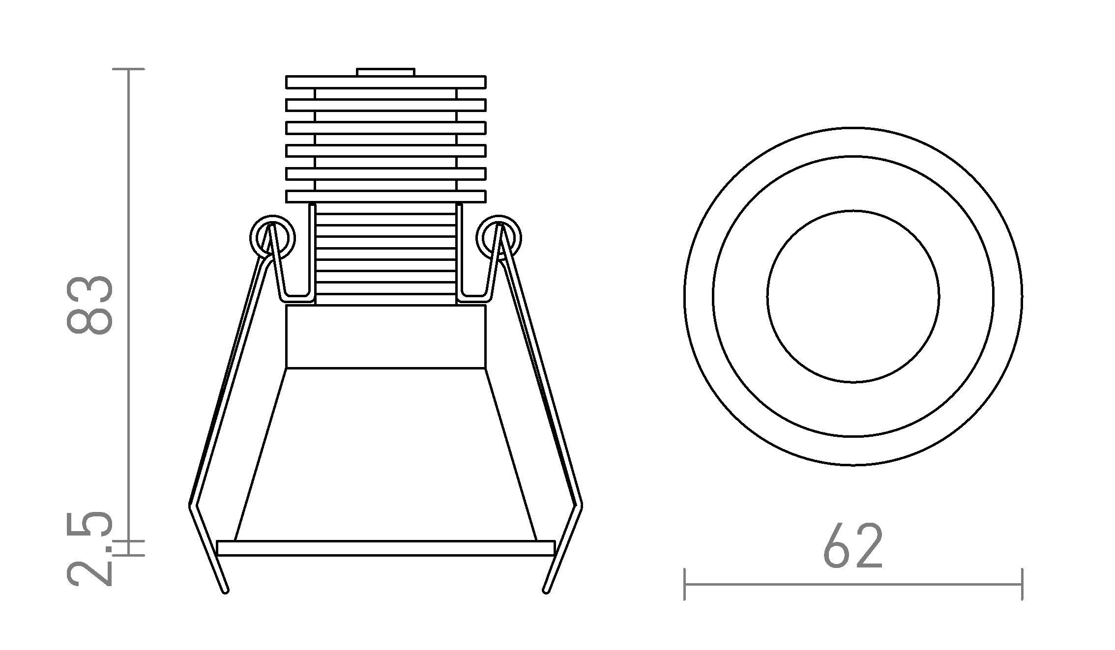 OWEN  DIMM da incasso lampada - Product sketch
