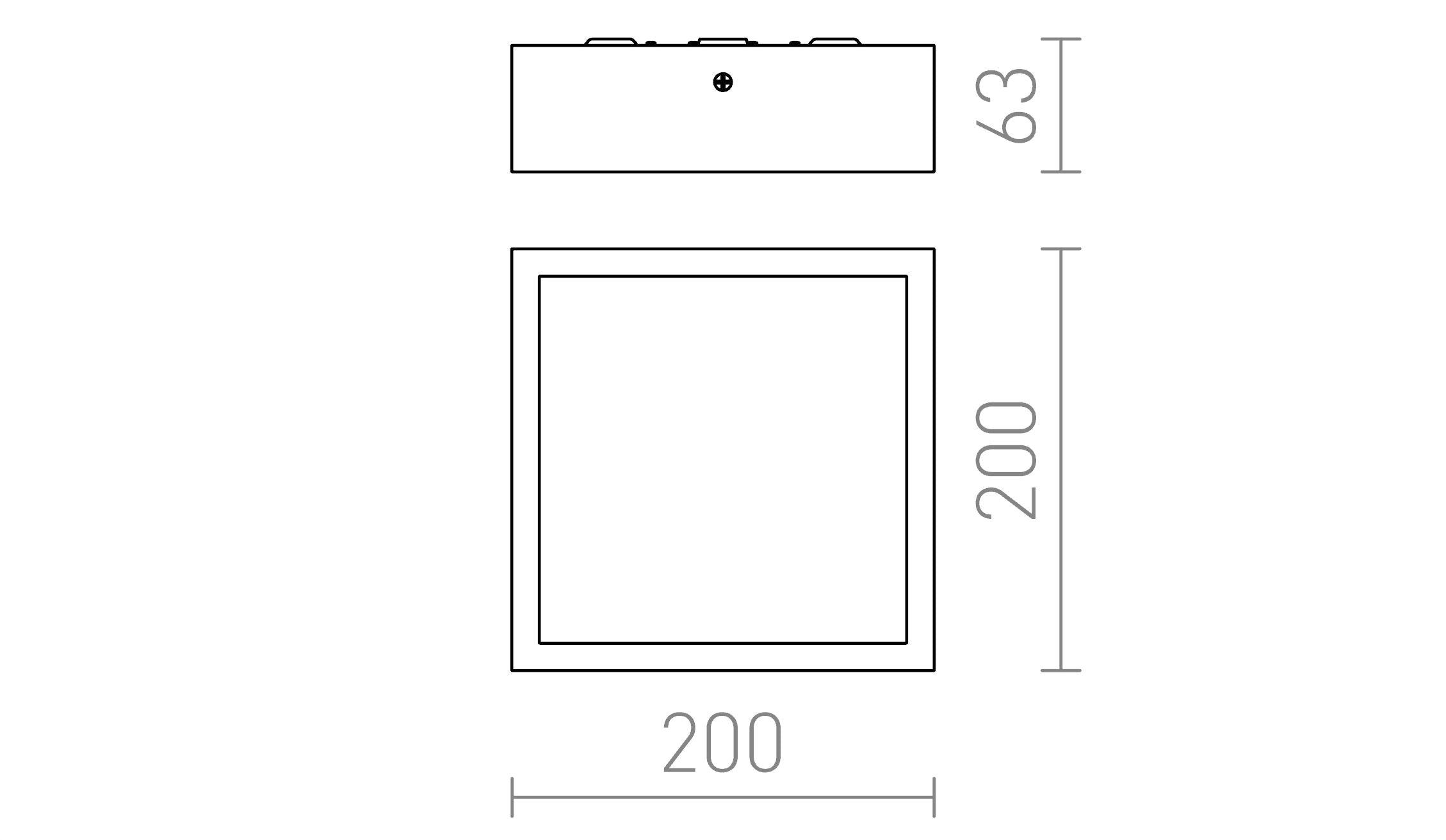 STRUCTURAL LED PLAFONIERA 20X20 - Product sketch