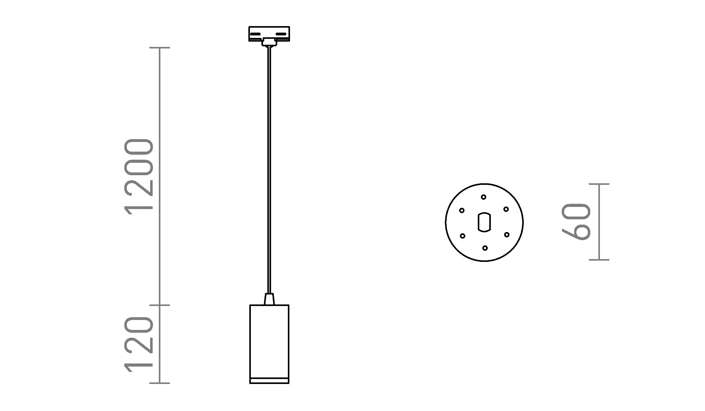 BELENOS PER BINARIO TRIFASE PENDENTE - Product sketch