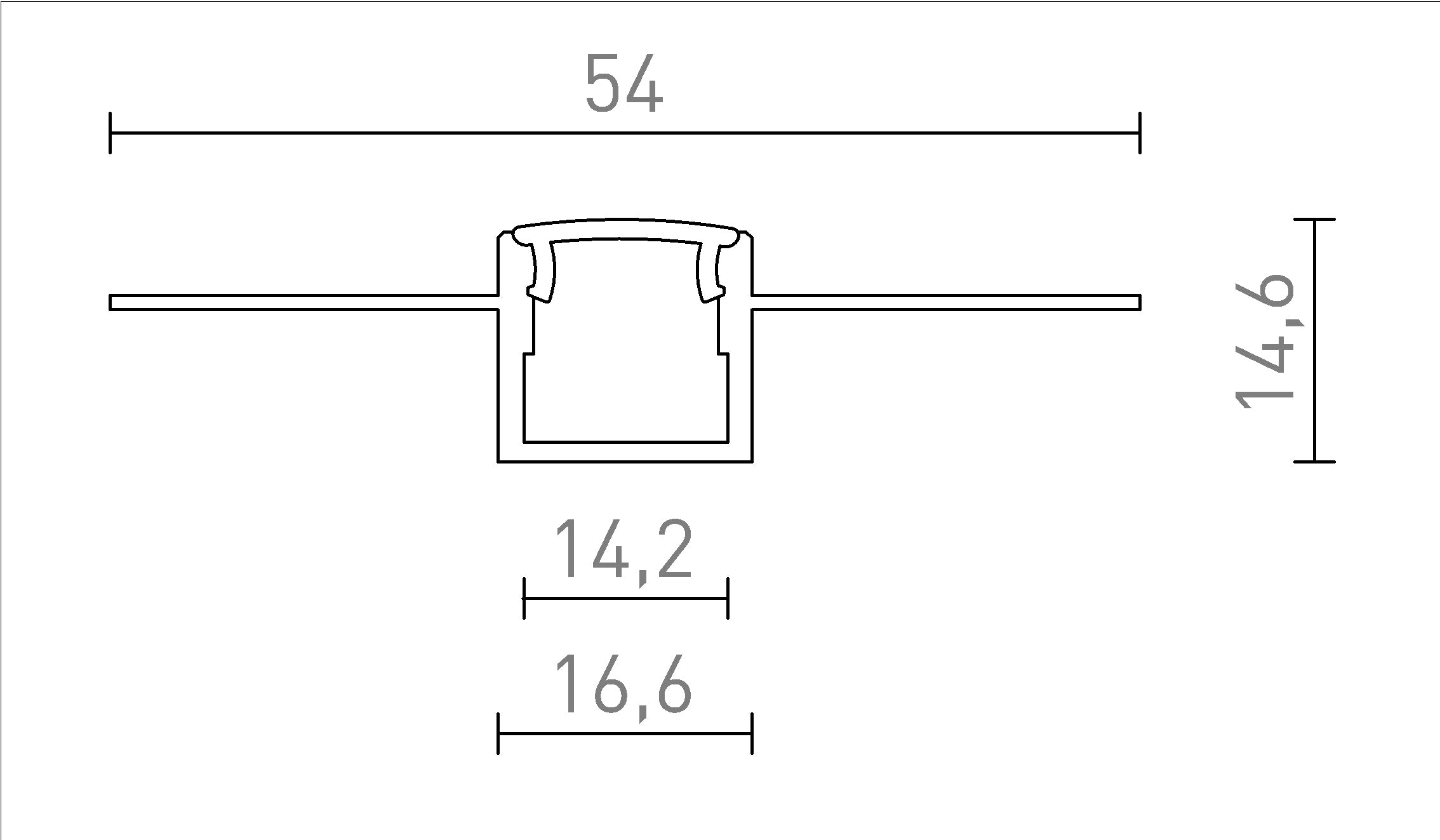 PROFILO LED B INCASSATO - Product sketch
