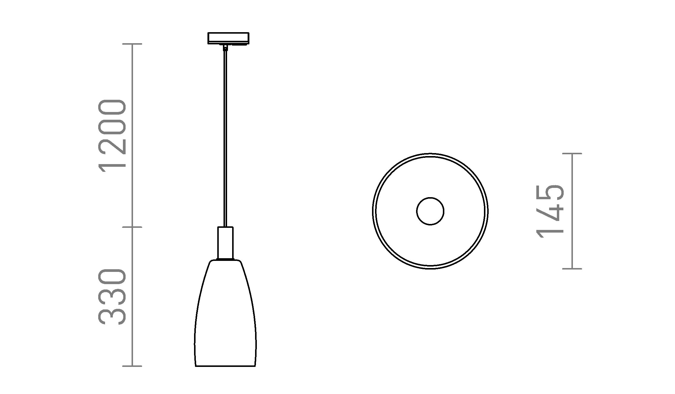 BELLINI E14 PER BINARIO MONOFASE - Product sketch