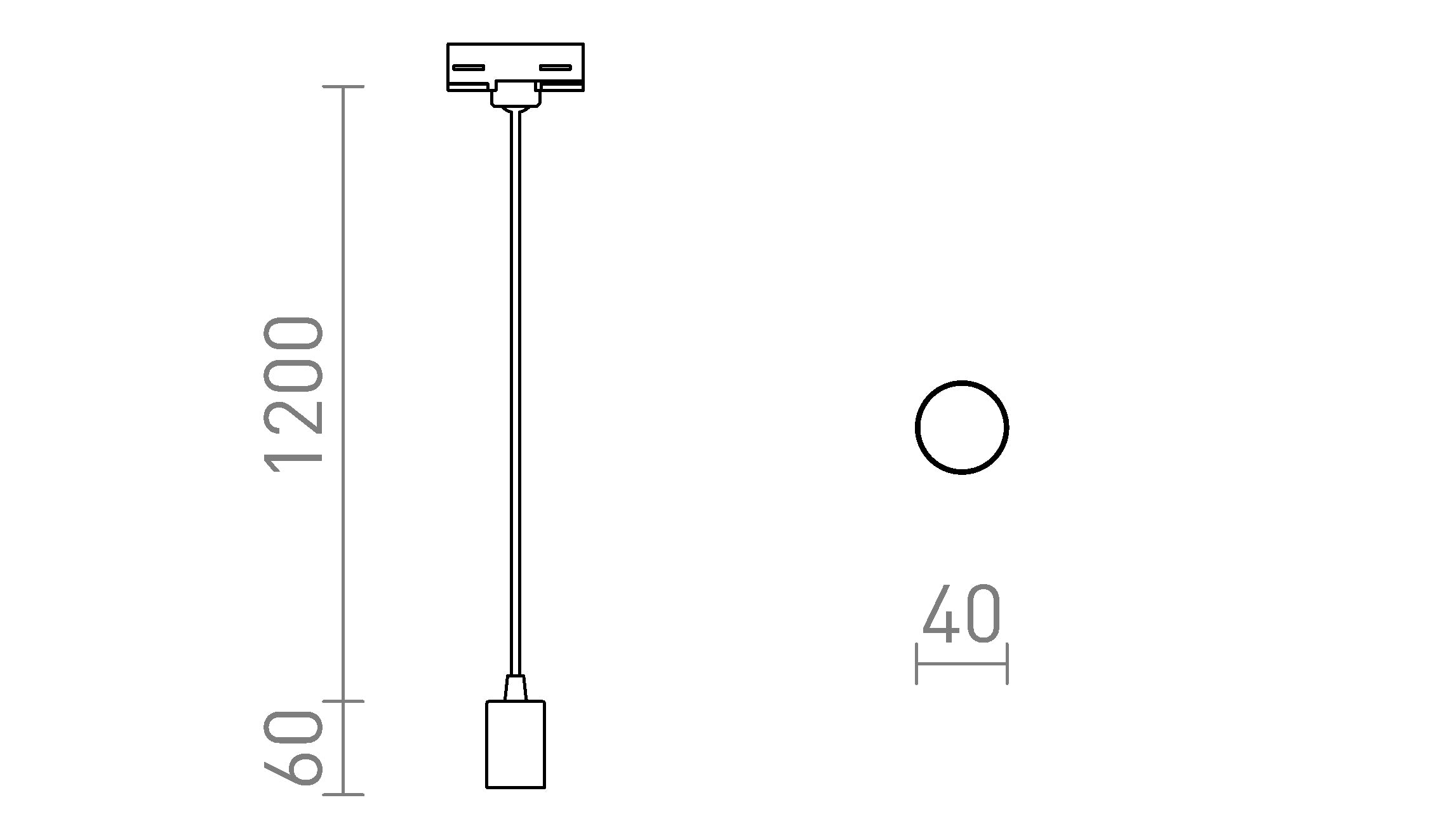 ARAQ PER BINARIO TRIFASE PENDENTE - Product sketch