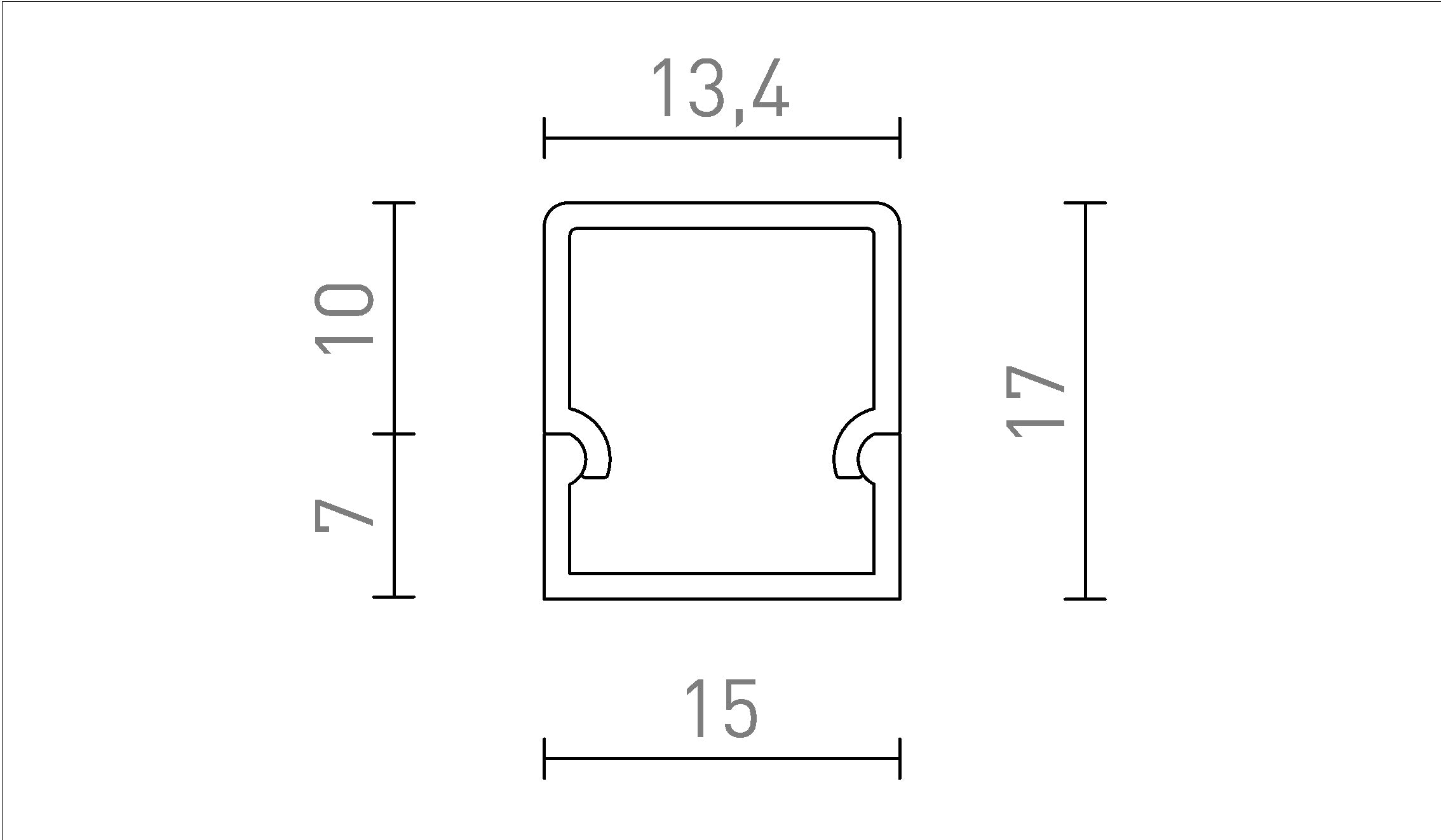 PROFILO LED TIPO H - Product sketch
