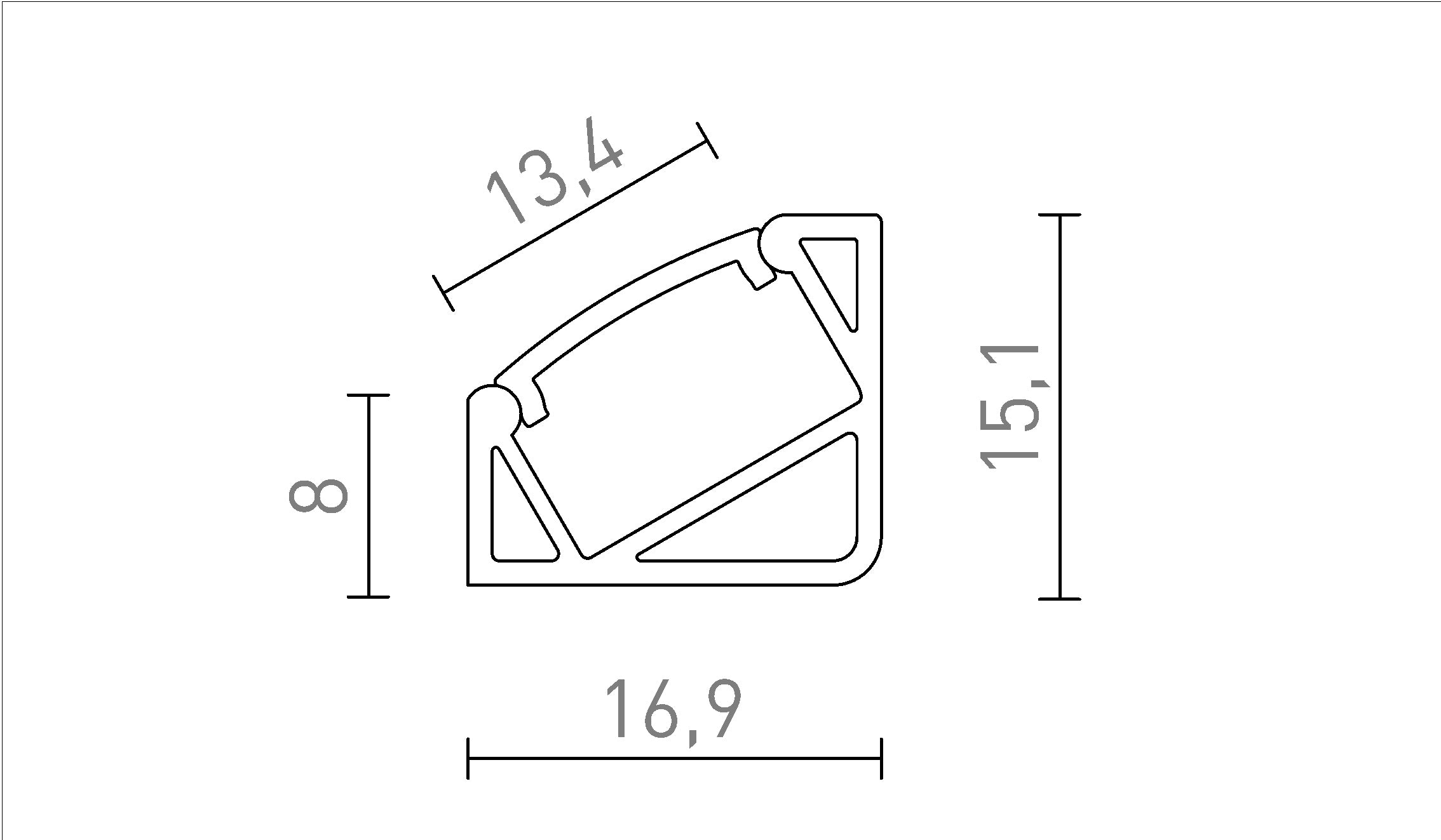 PROFILO LED TIPO I 30/60 - Product sketch