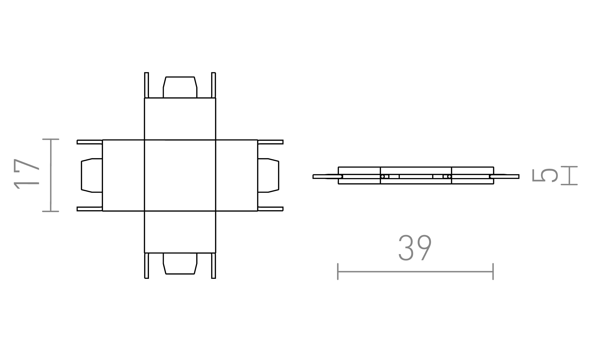 CONNETTORE X PER BINARIO VEGA - Product sketch