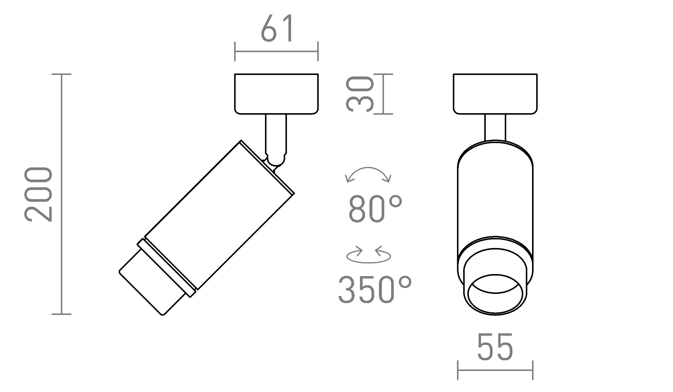 OPTIMUS 2 DA SOFFITTO - Product sketch