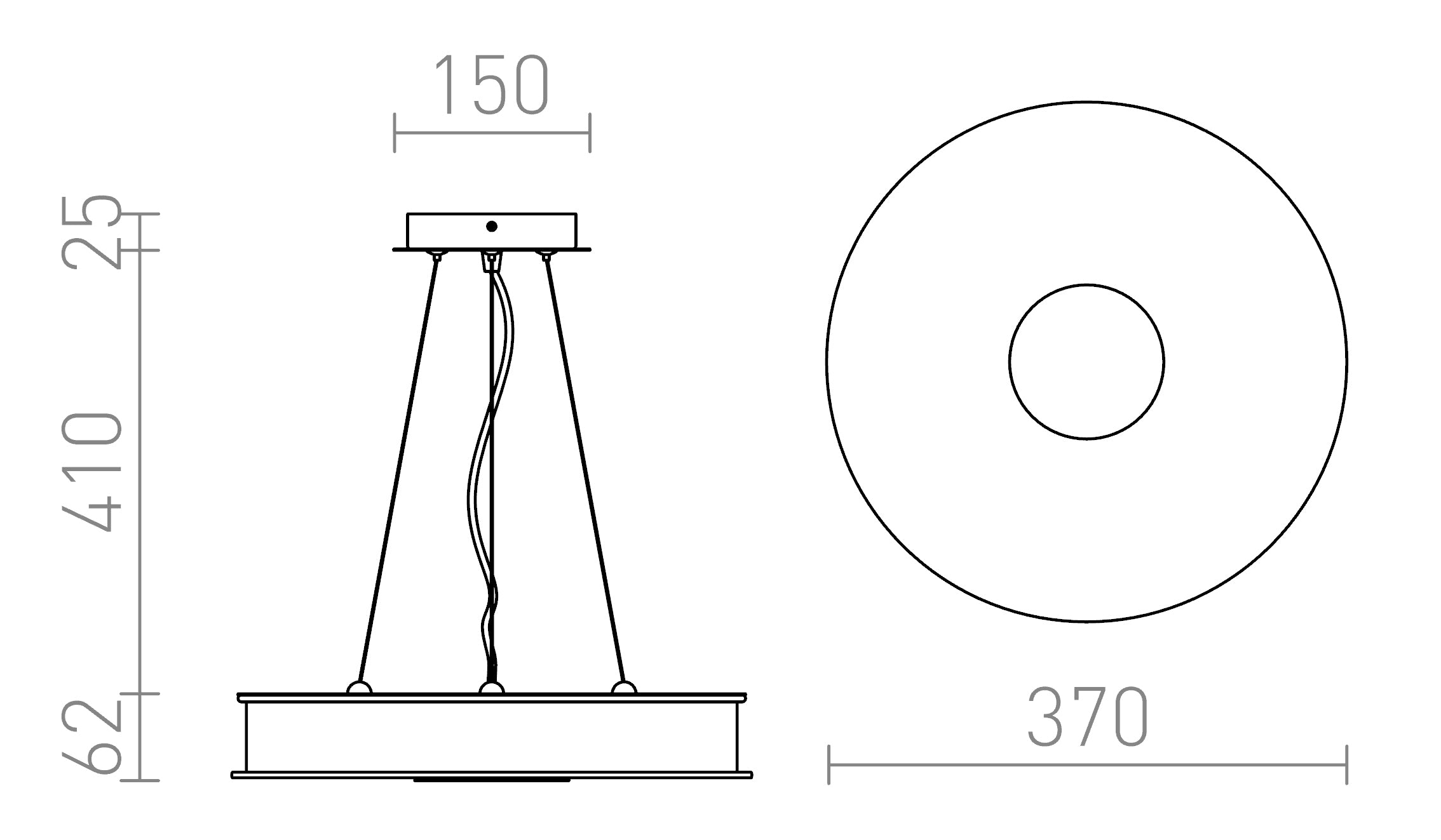 ASTERI LED SOSPENSIONE - Product sketch