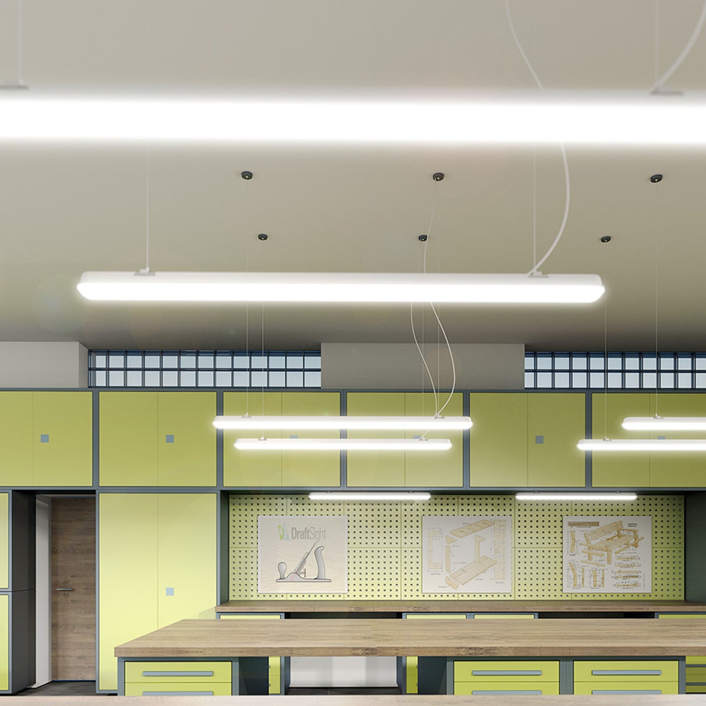 RENDL pendant lamp TRIDENT PRO 150 body grey matte acrylic 230V LED 60W IP65  4000K G13671 8