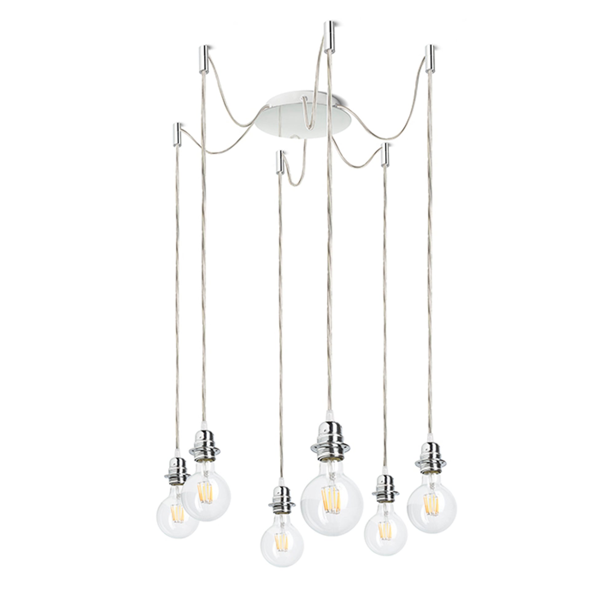 RENDL shades, shade bases, pendent sets KOMBIX 6 pendant set CHB+TC+CHF   230V LED E27 6x15W R11789 1