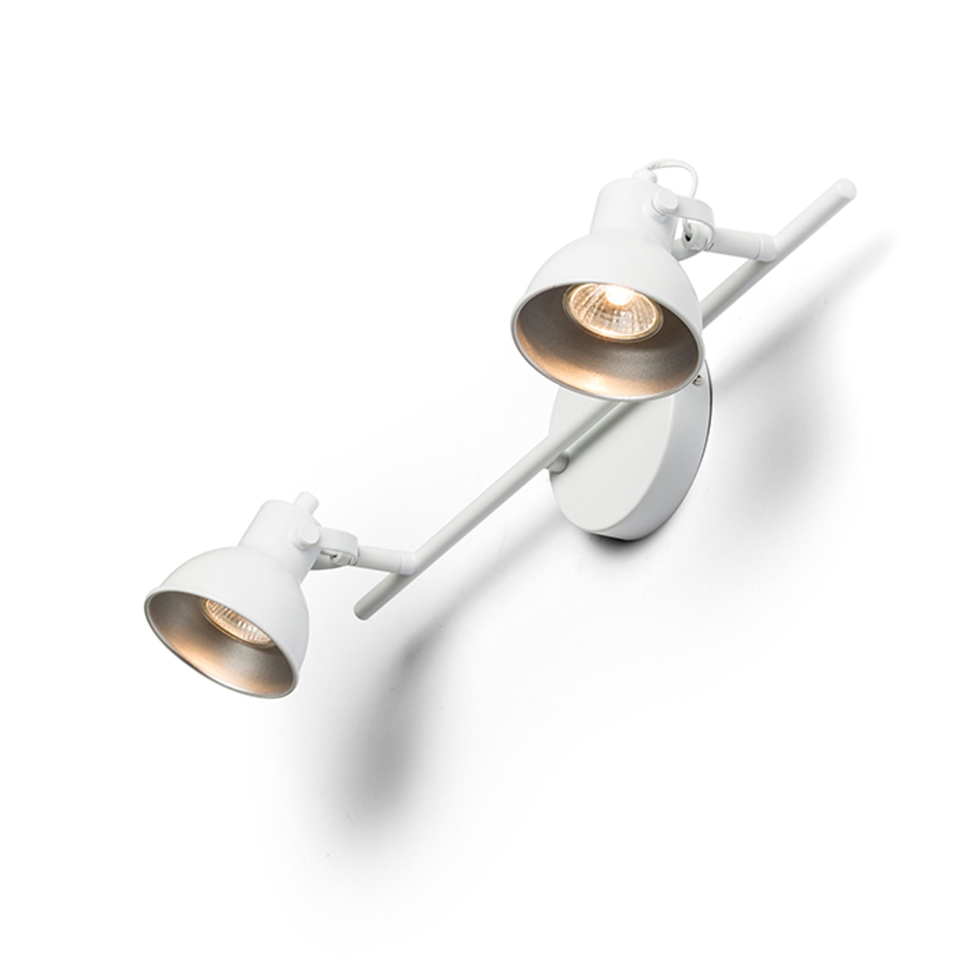 RENDL spotlight ROSITA II wall white/silver grey  230V LED GU10 2x9W R12509 1