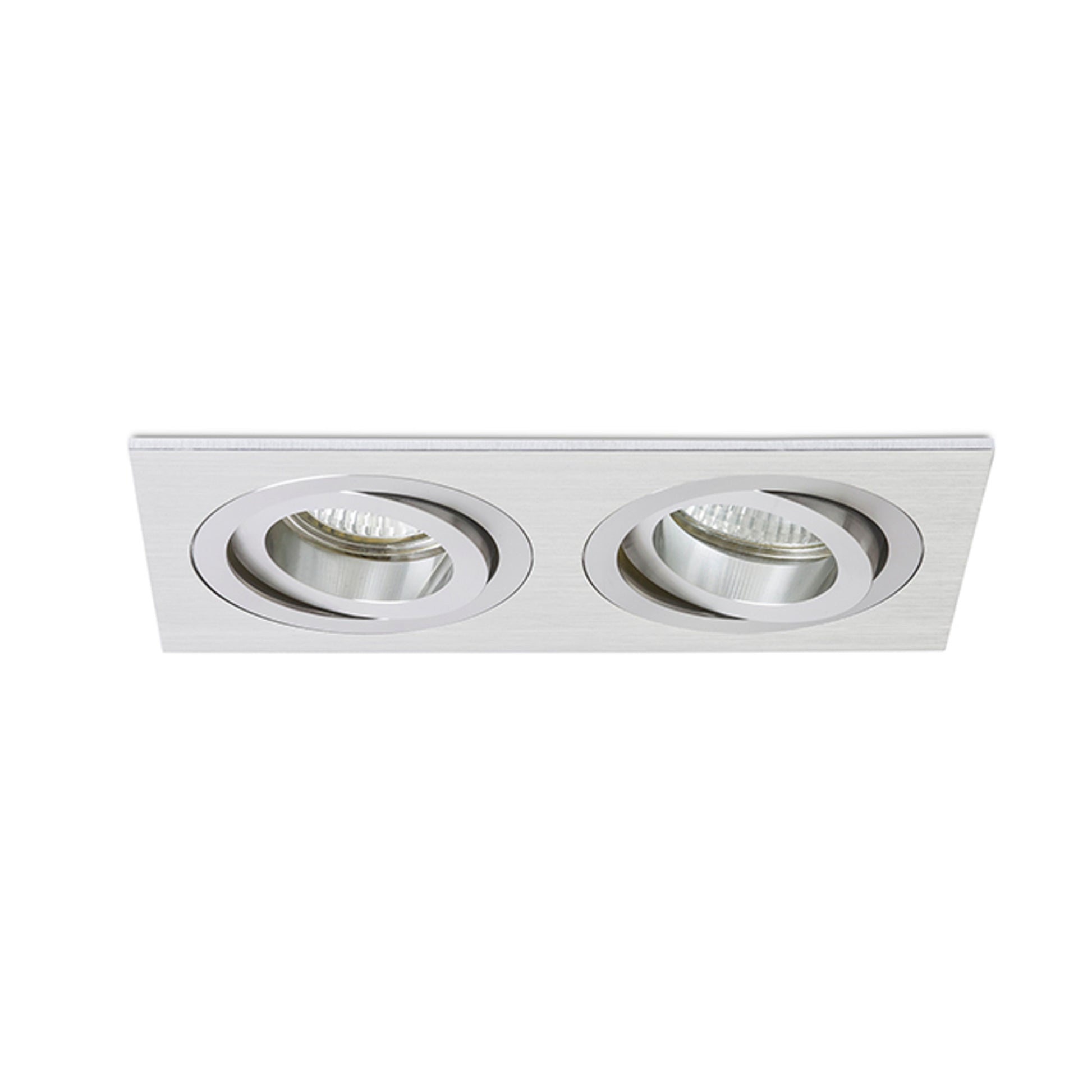 RENDL recessed light PASADENA GU10 SQ II recessed  brushed aluminum 230V LED GU10 2x7W R12712 2